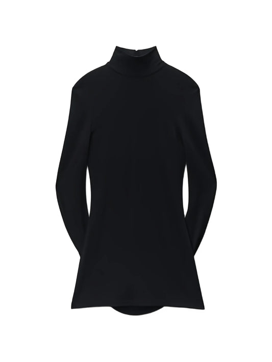 high-neck mini dress