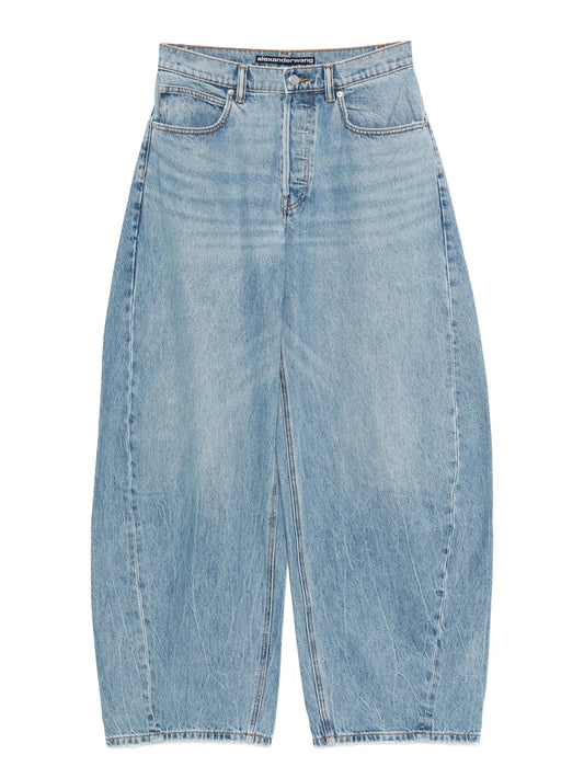 crystal-embellished wide-leg jeans