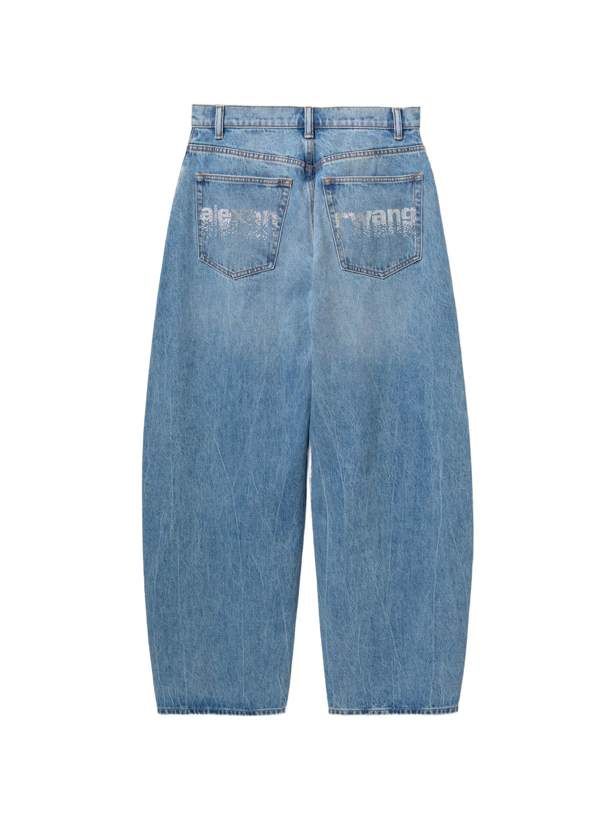 crystal-embellished logo-print jeans