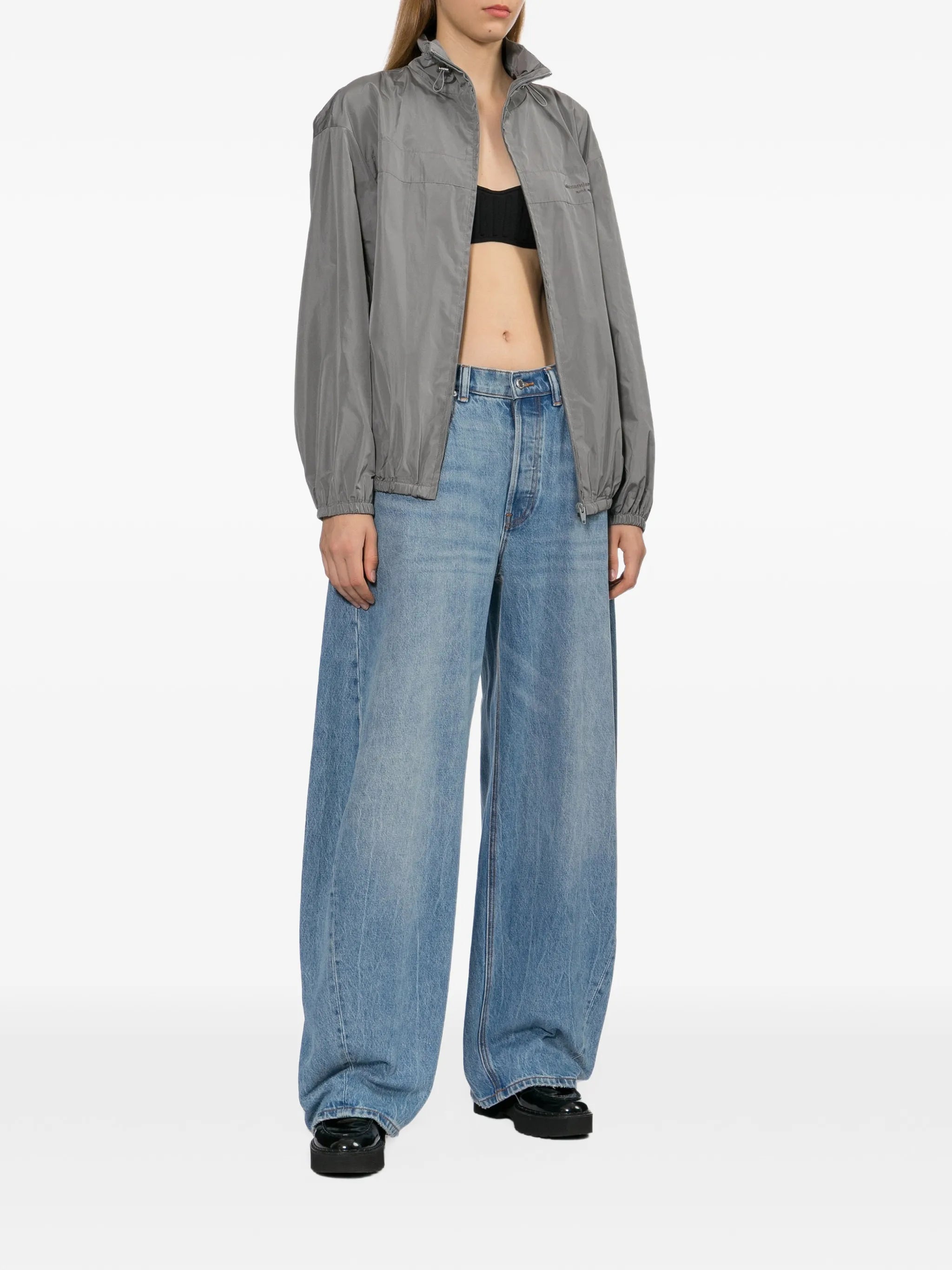 crystal-embellished logo-print jeans