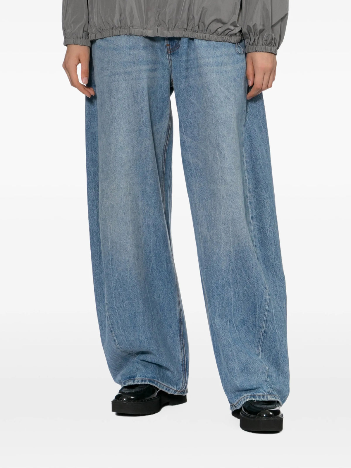 crystal-embellished logo-print jeans