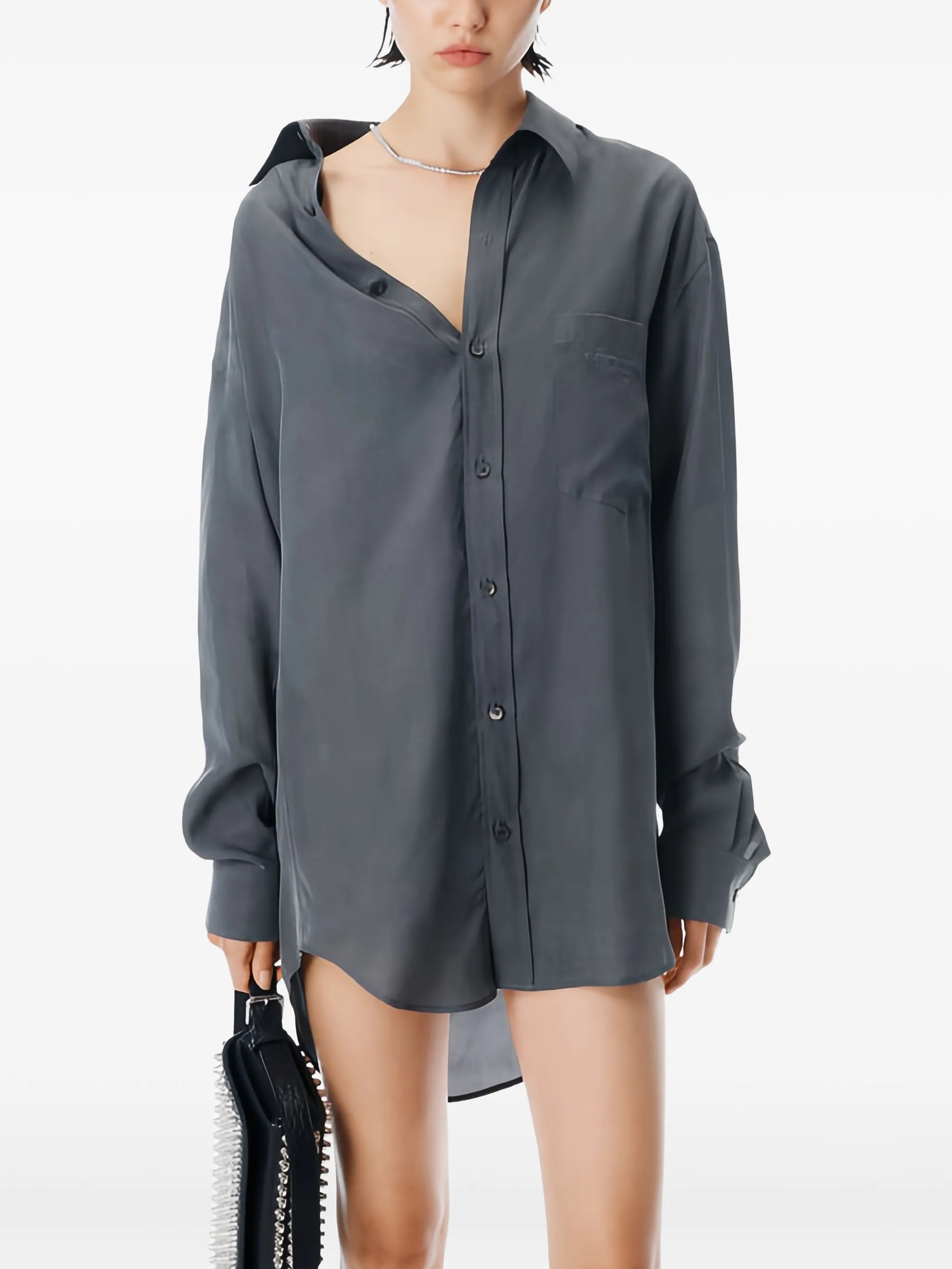 off-shoulder shirt mini dress