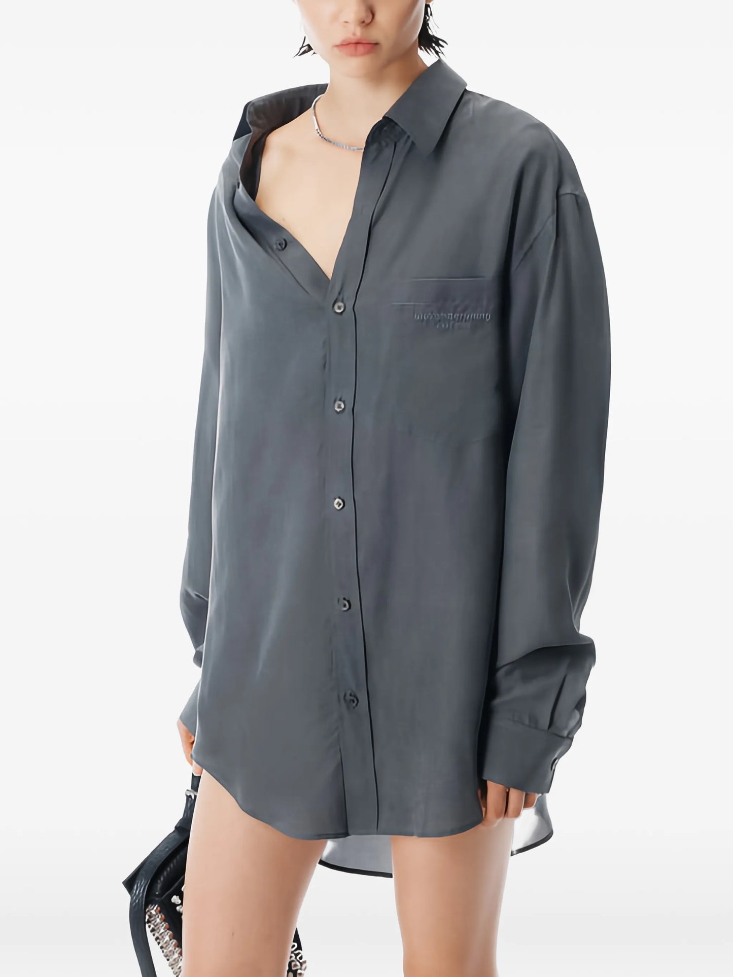 off-shoulder shirt mini dress