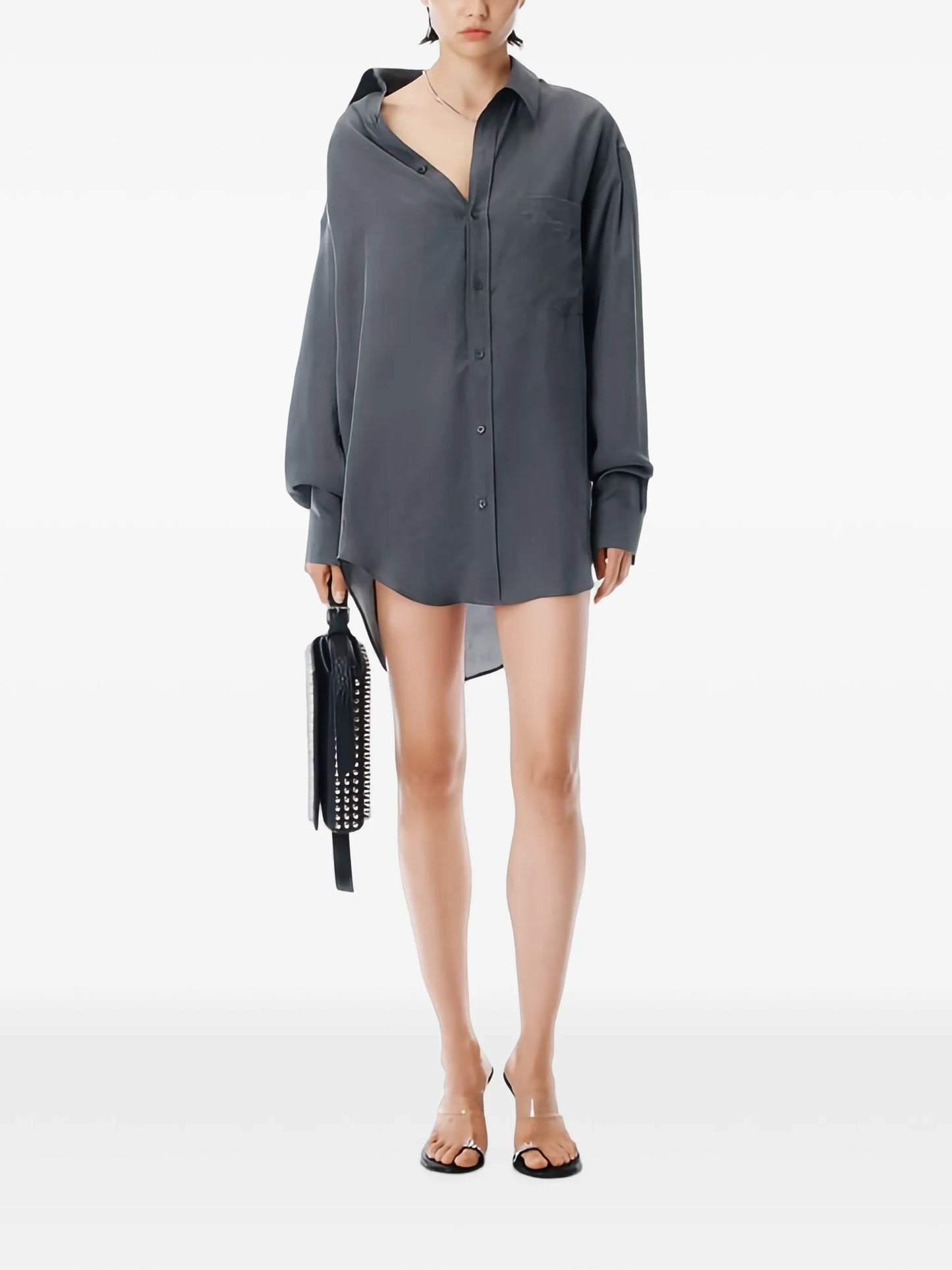off-shoulder shirt mini dress
