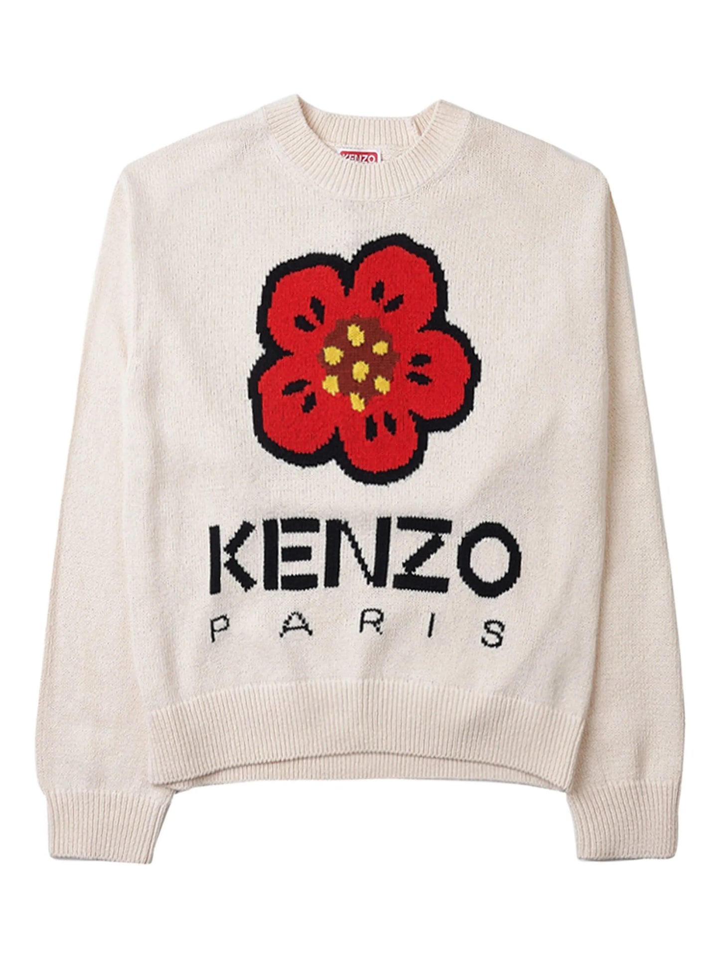 flower-jacquard logo sweater