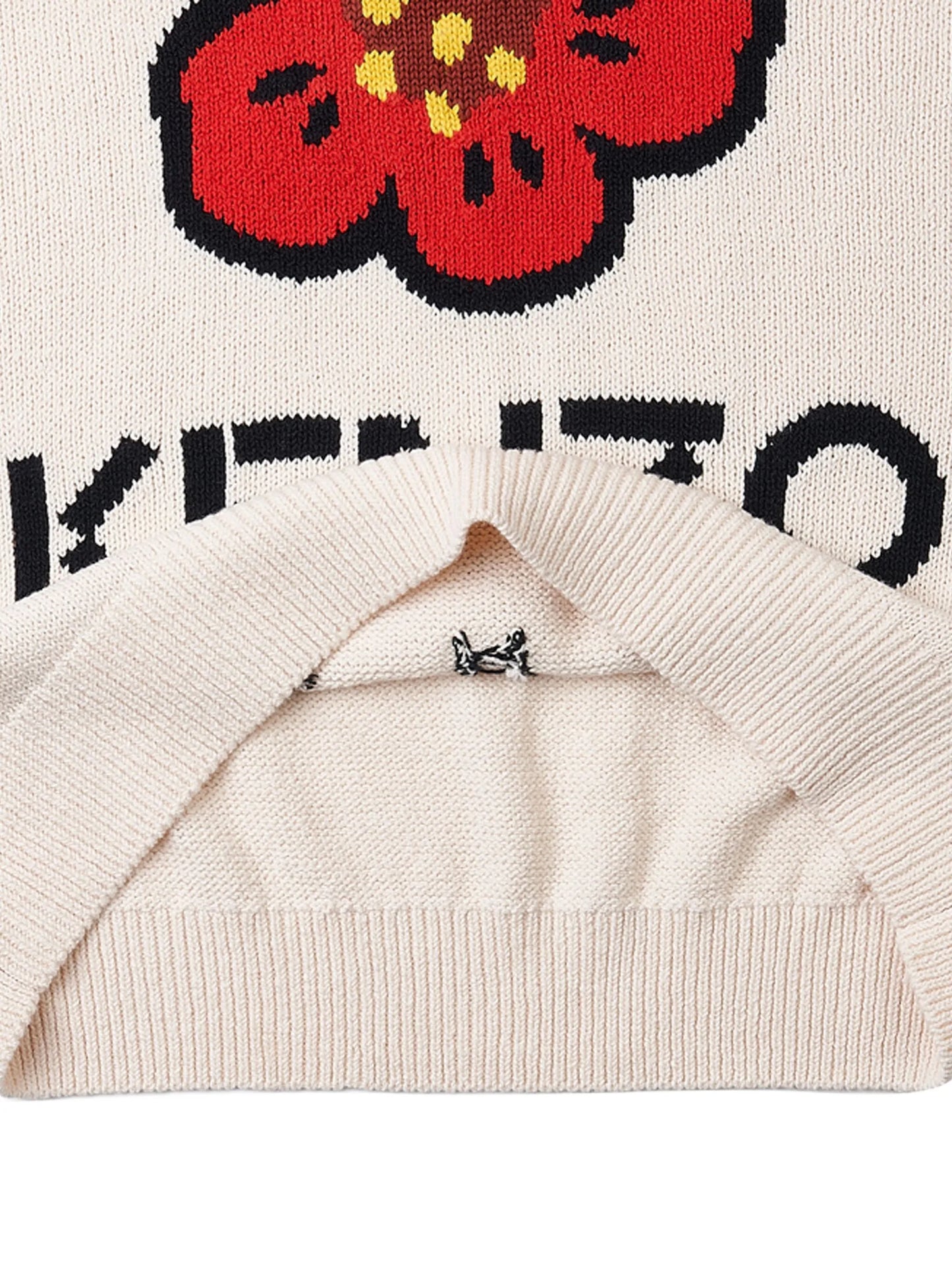 flower-jacquard logo sweater