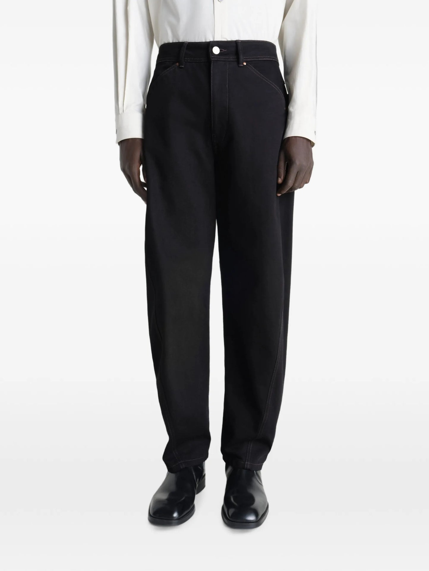 Twisted tapered jeans