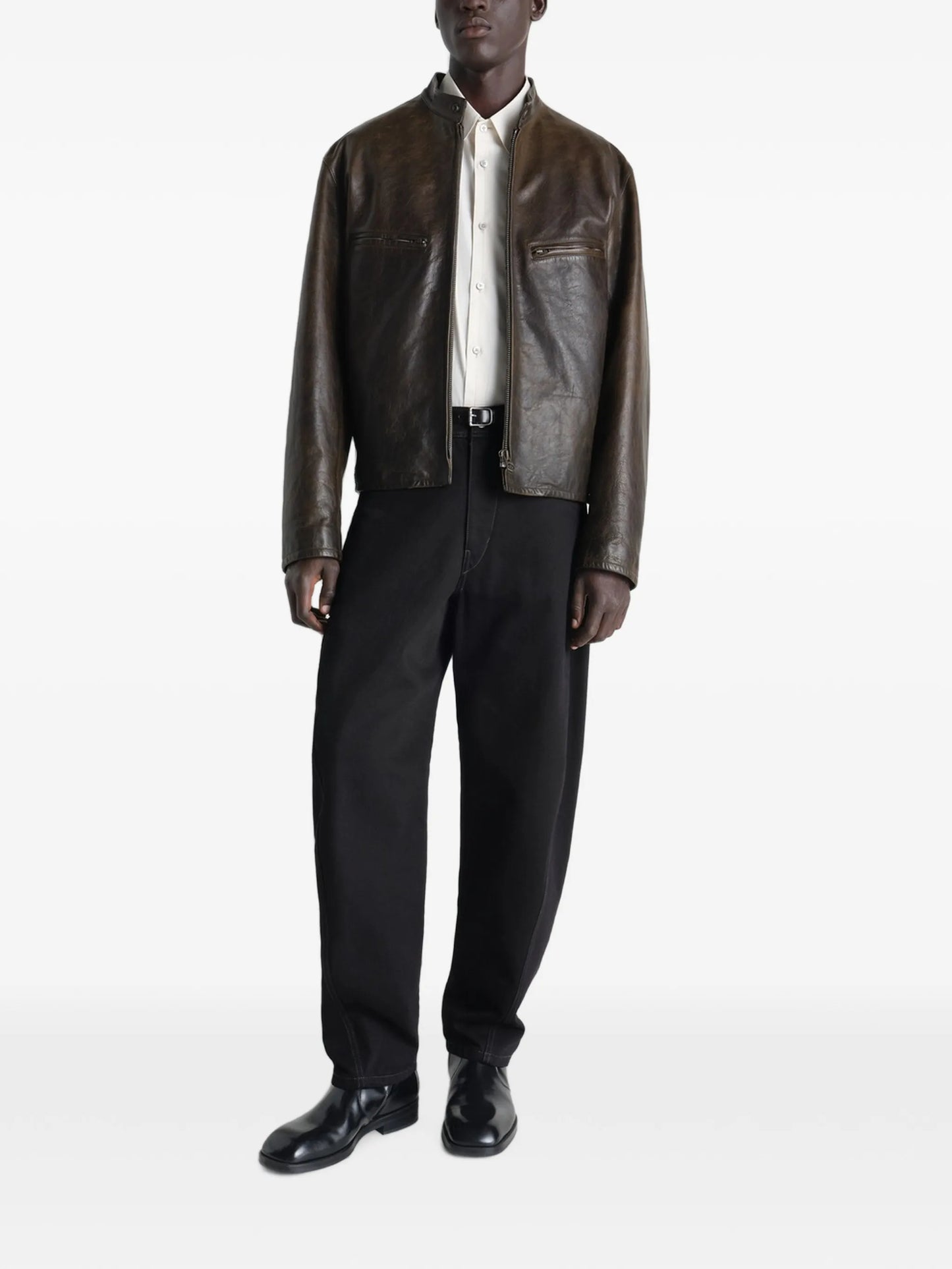 Twisted tapered jeans