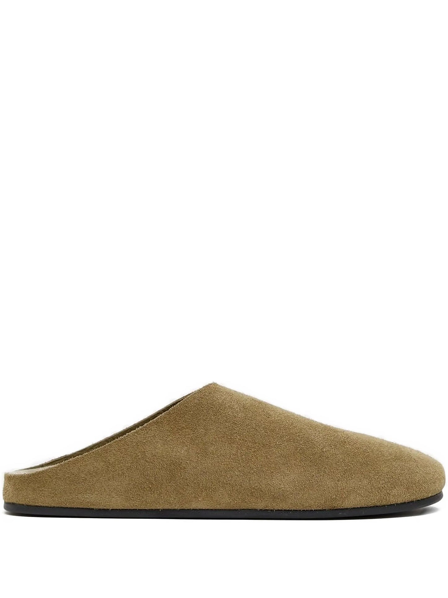 suede flat mules