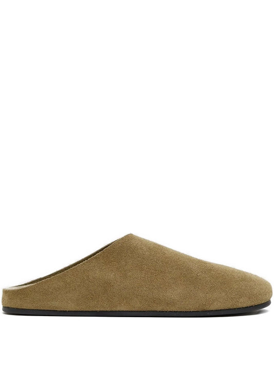 suede flat mules