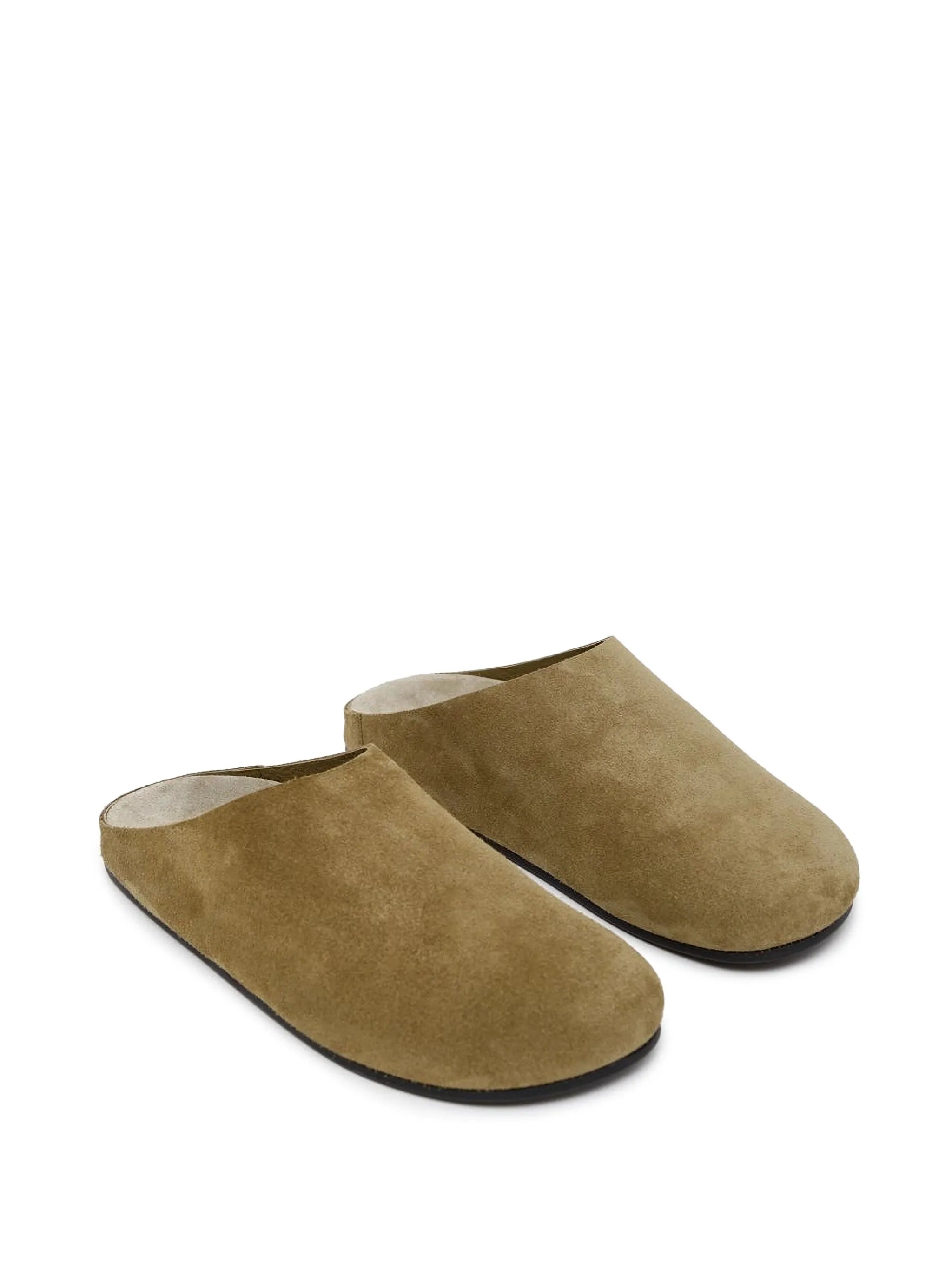 suede flat mules