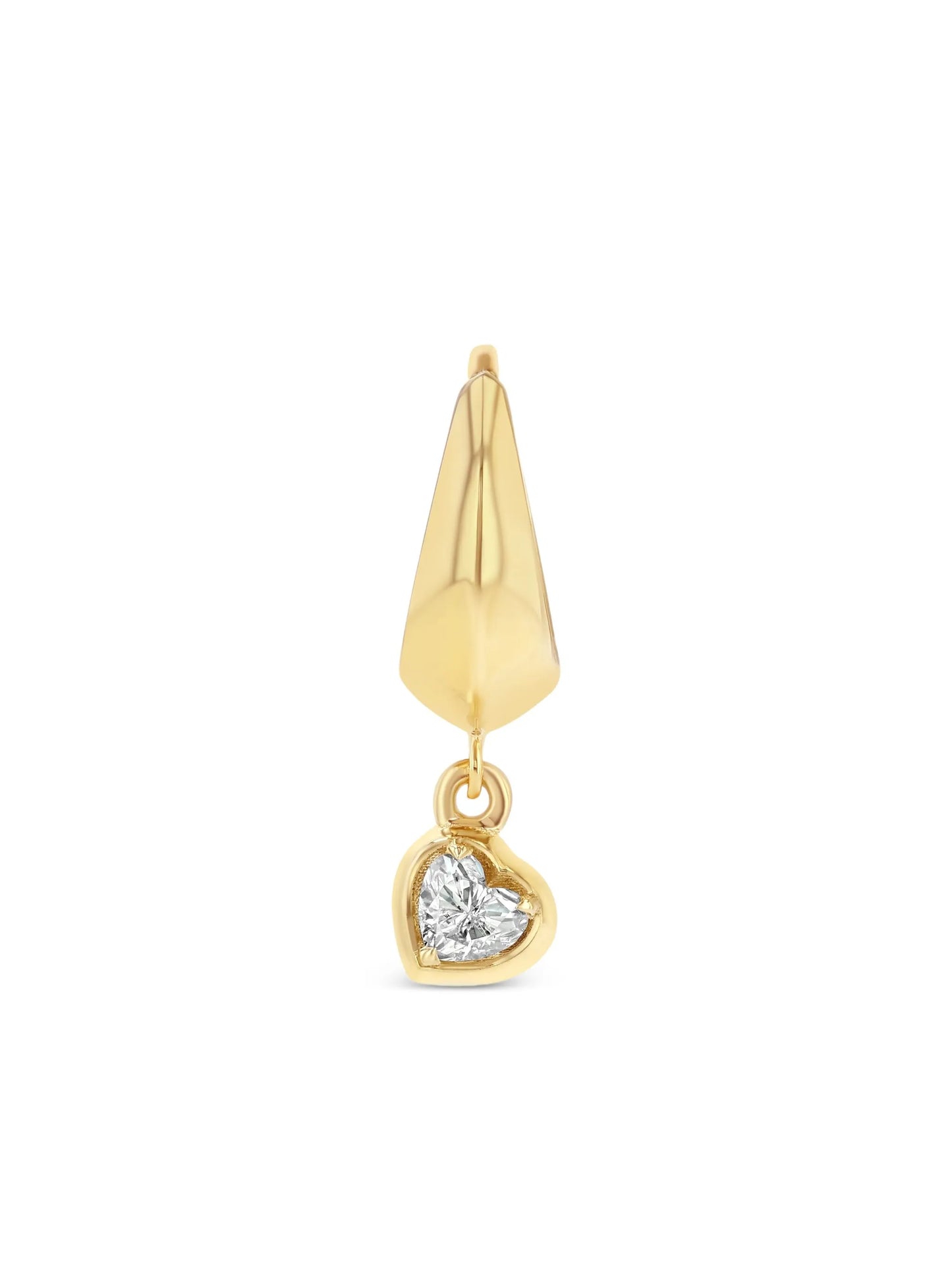 18K yellow gold Heart Diamond Hoop earrings