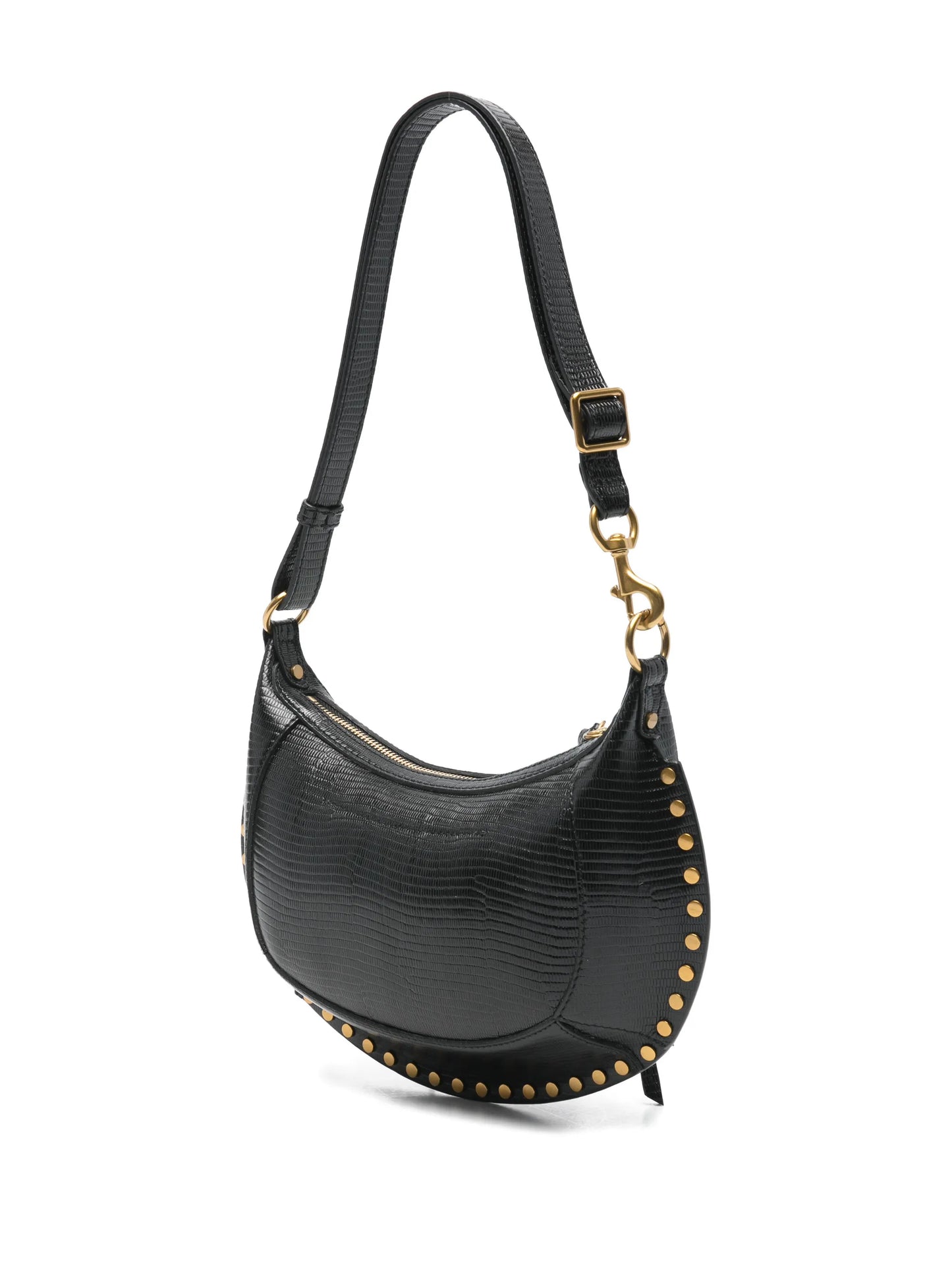 Oskan lizard-effect studded shoulder  bag
