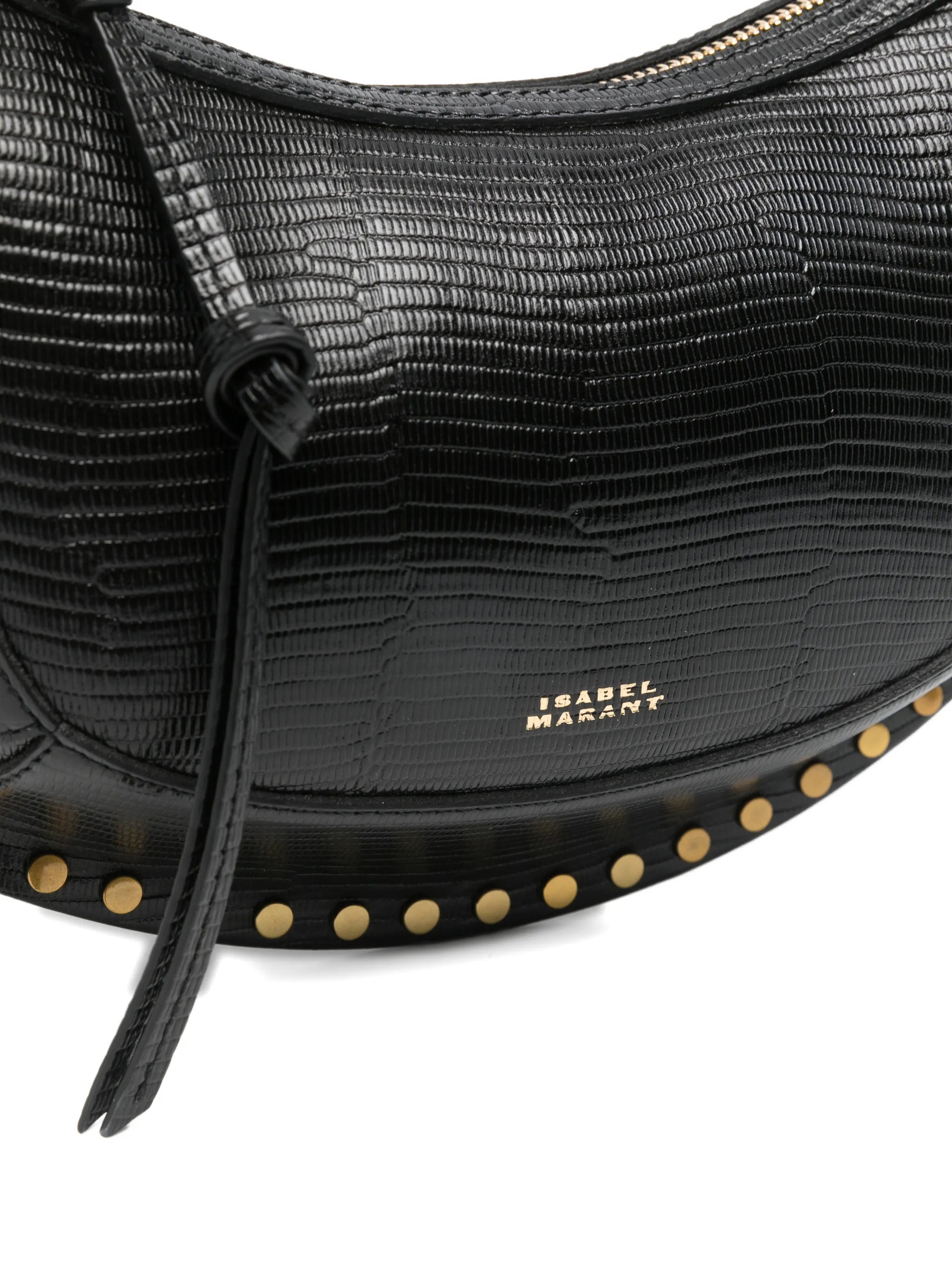 Oskan lizard-effect studded shoulder  bag