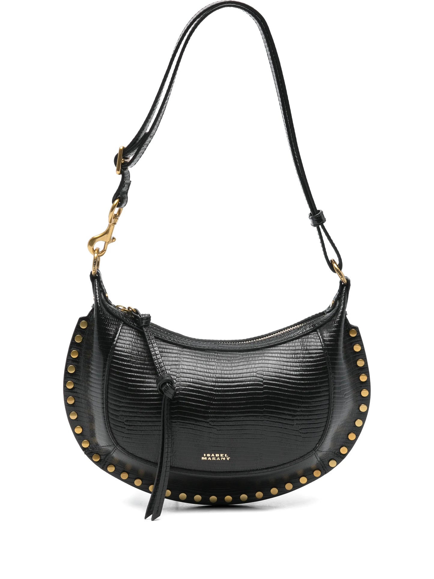Oskan lizard-effect studded shoulder  bag