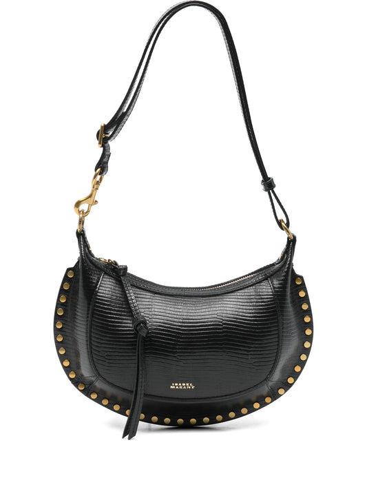 Oskan lizard-effect studded shoulder  bag