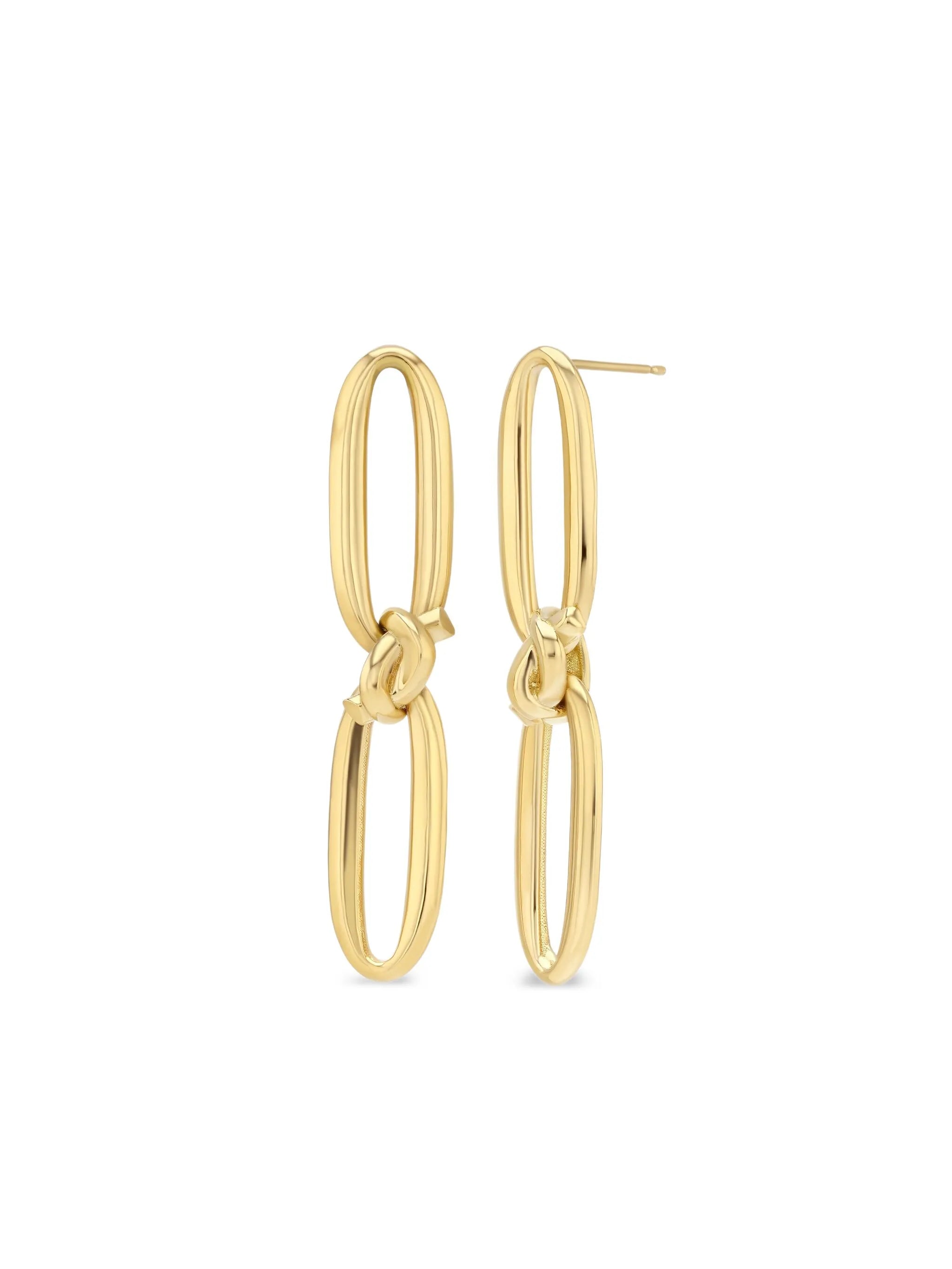 18K yellow gold Knot Link earrings