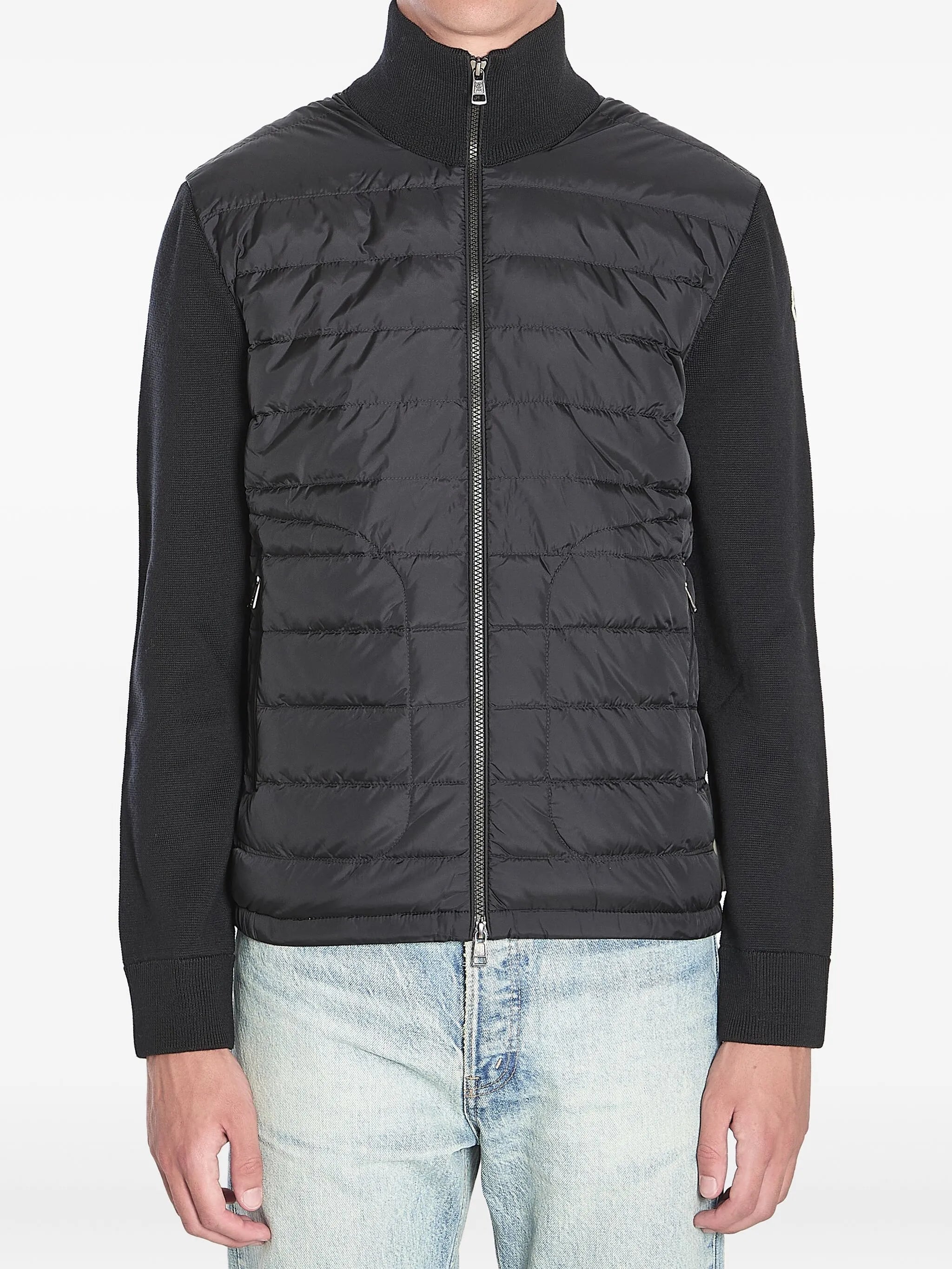 quilted-panel zip-up jacket