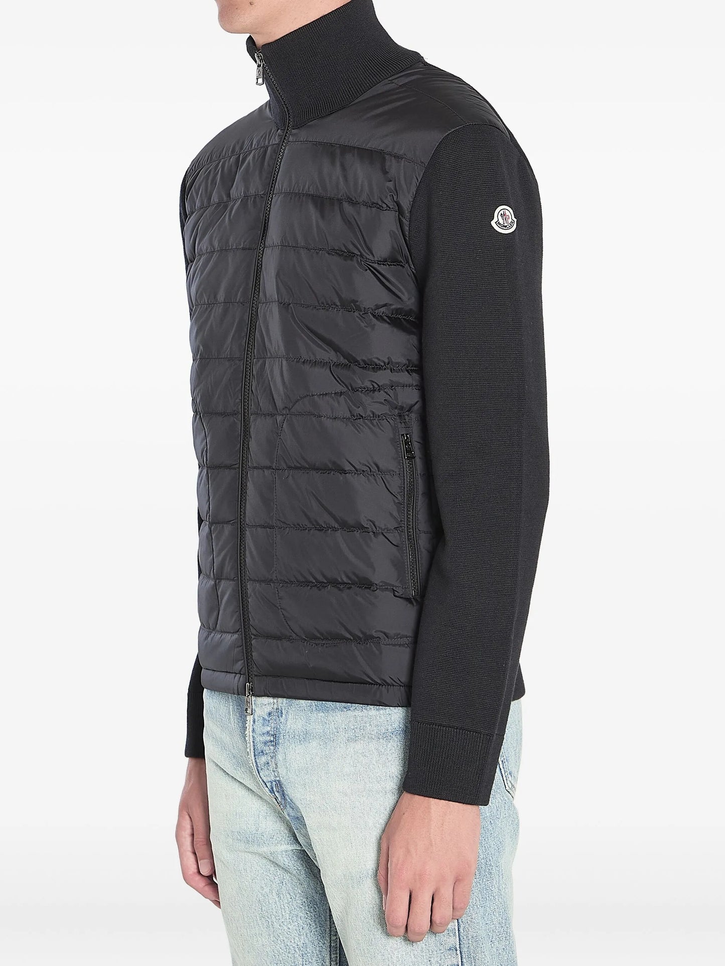 quilted-panel zip-up jacket
