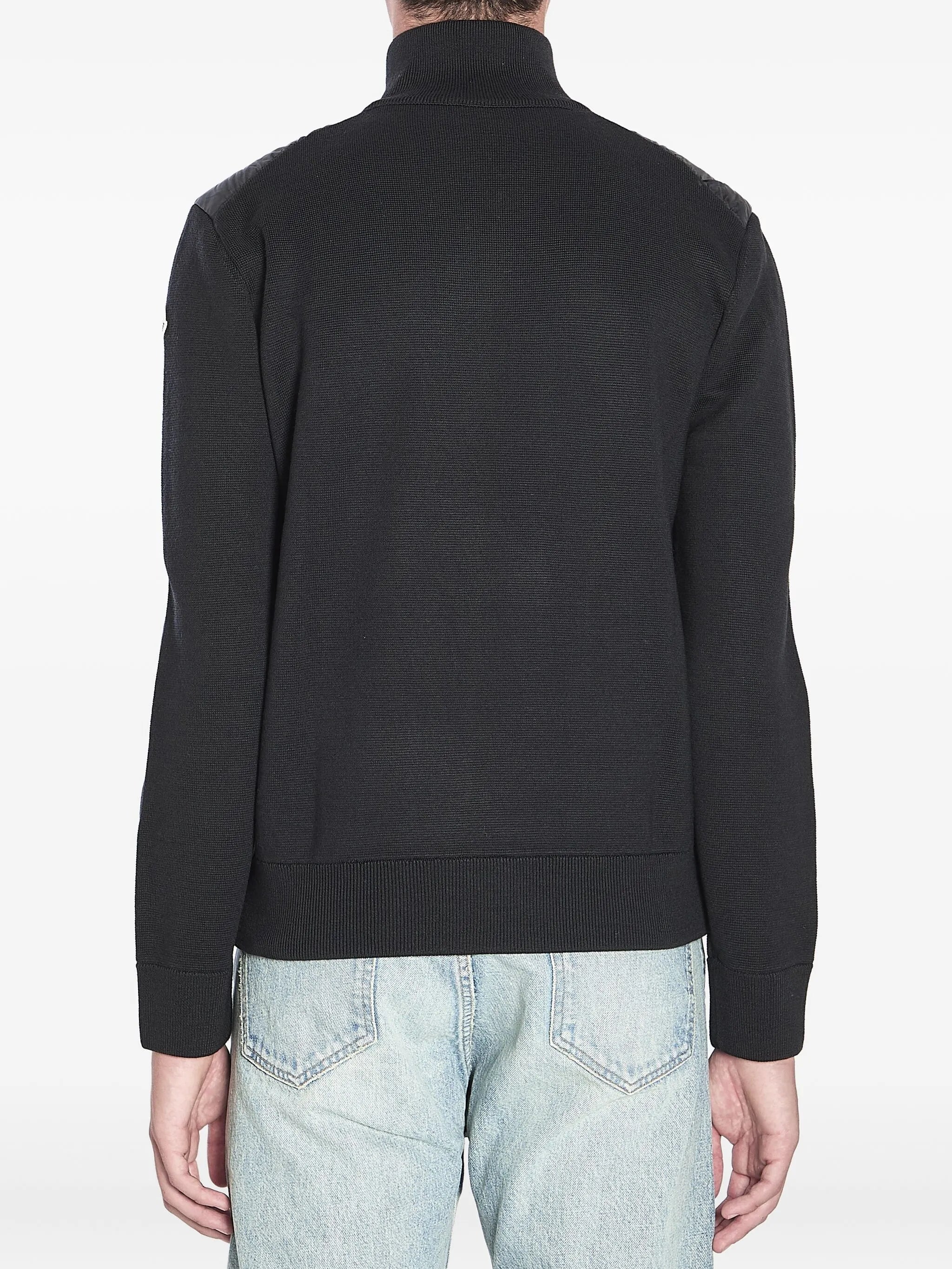 padded wool-blend down jacket