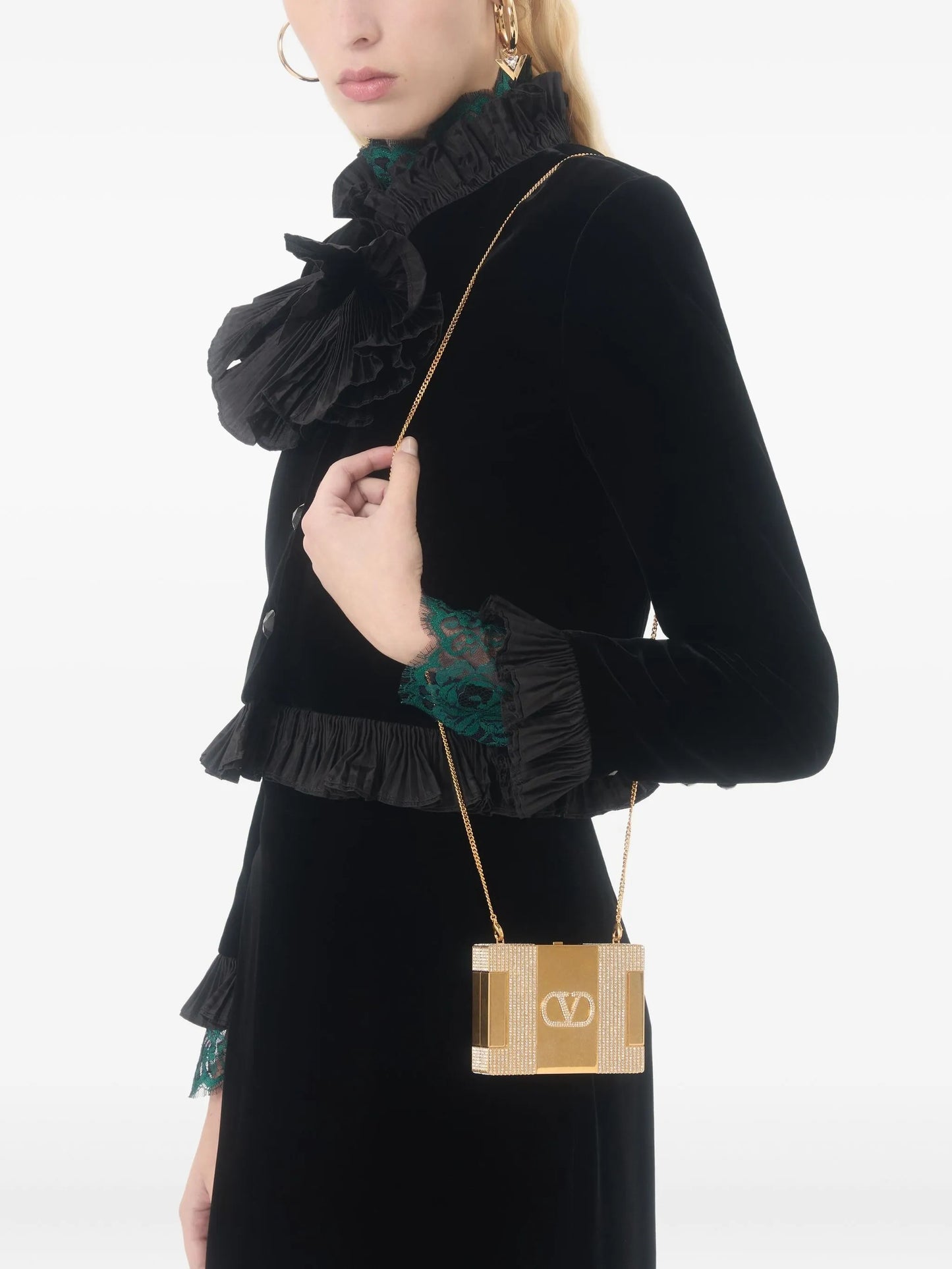 Minaumorphe crystal-embellished clutch