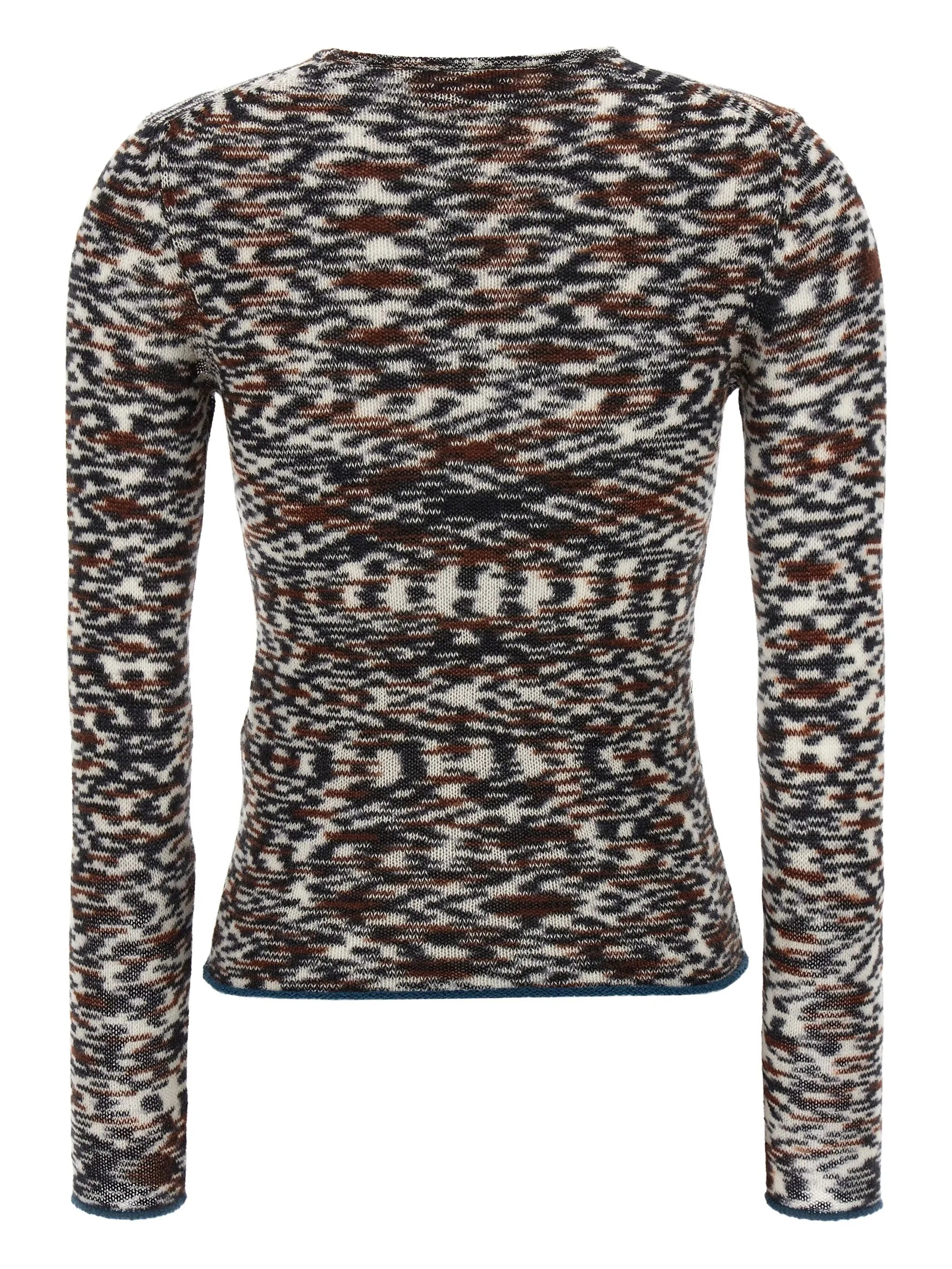 abstract-print round-neck sweater