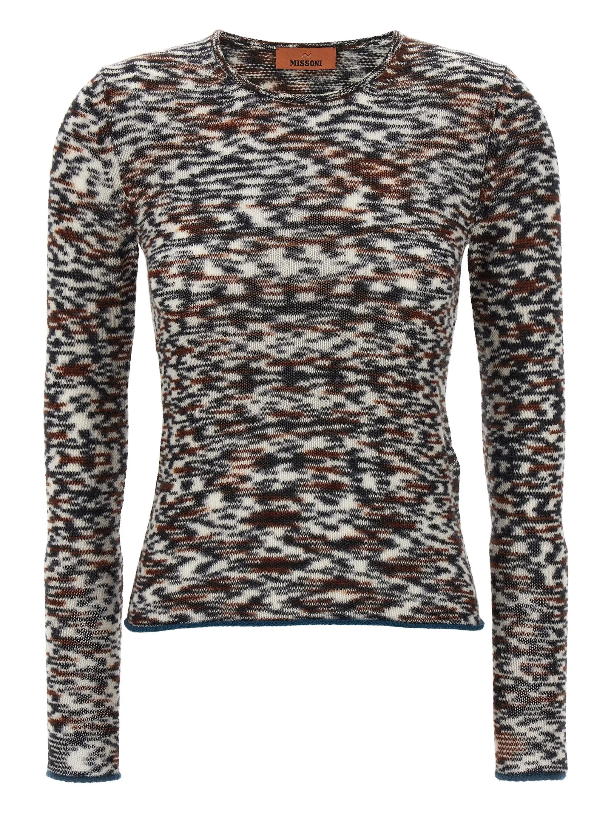 abstract-print round-neck sweater