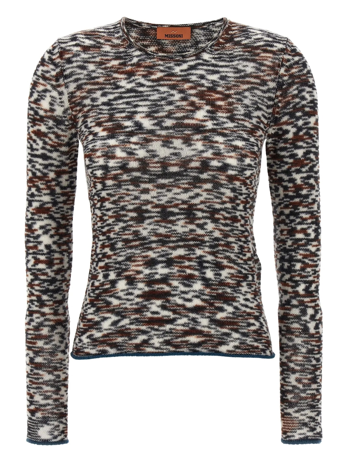 abstract-print round-neck sweater