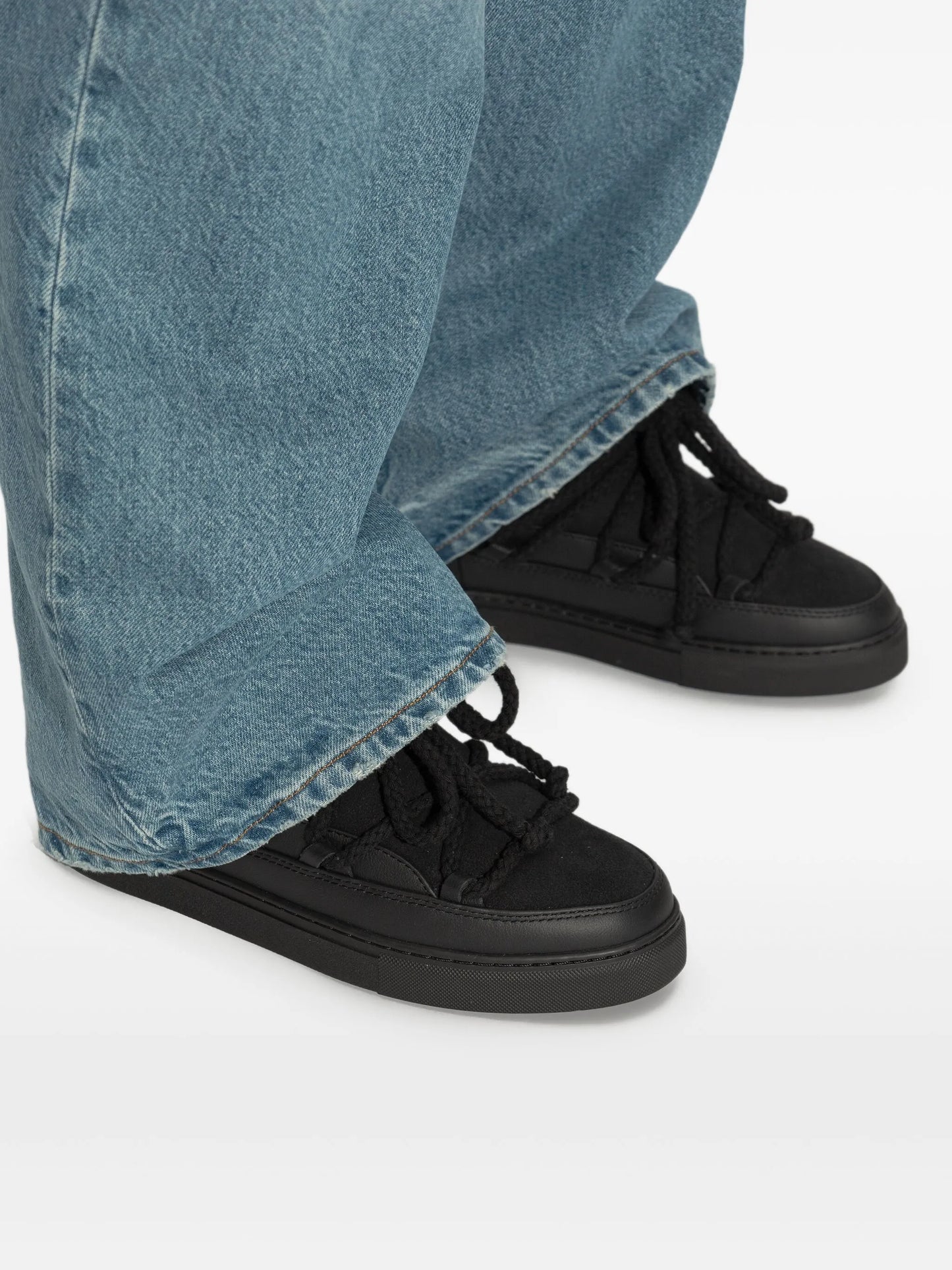 rope-laces lined ankle boots