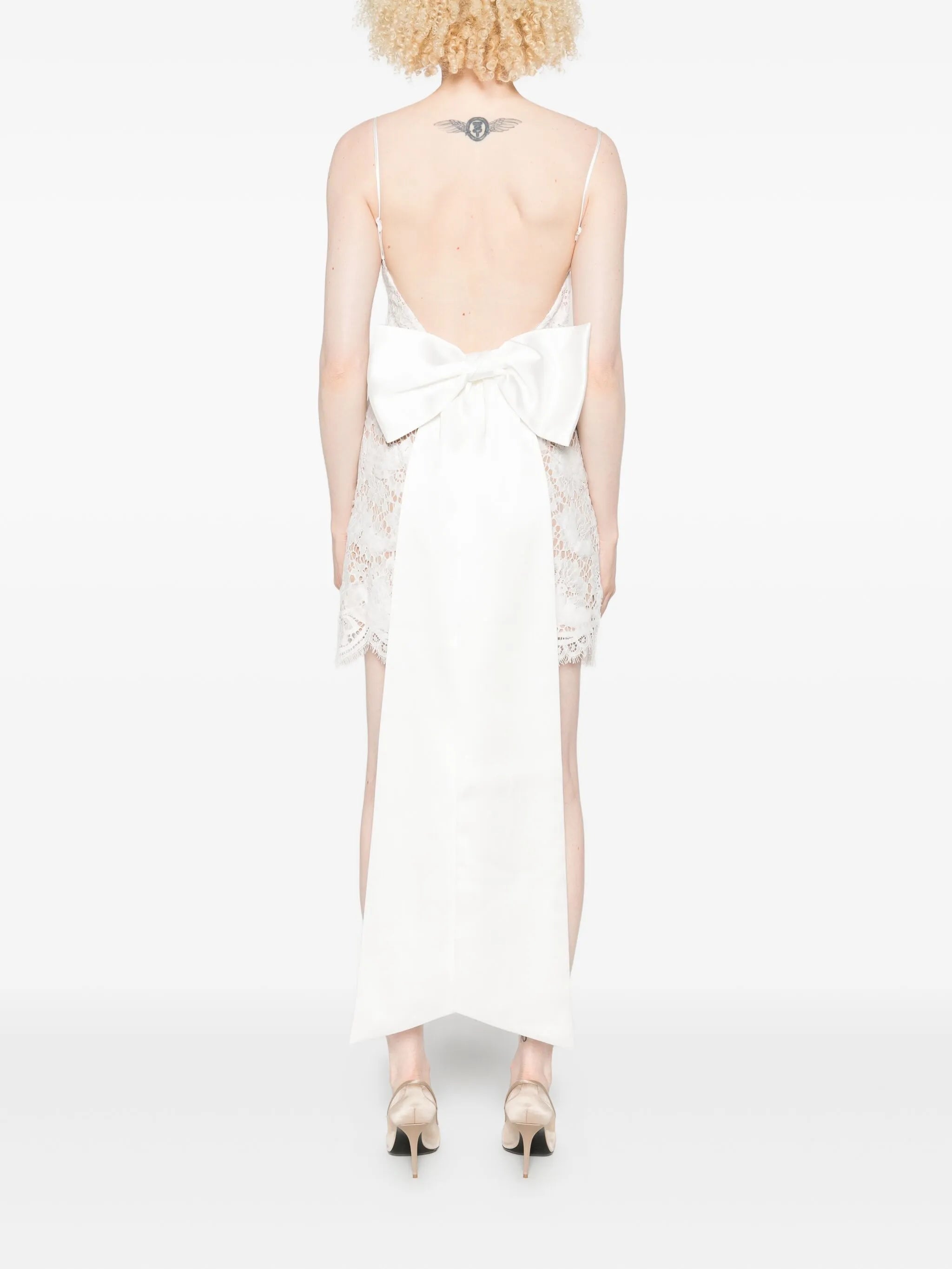 lace scalloped-hem dress