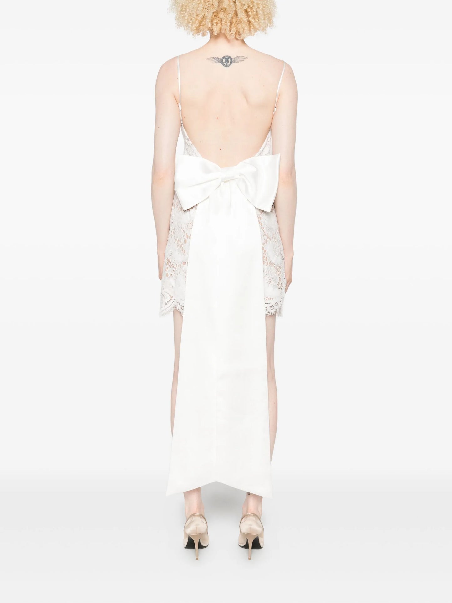 lace scalloped-hem dress