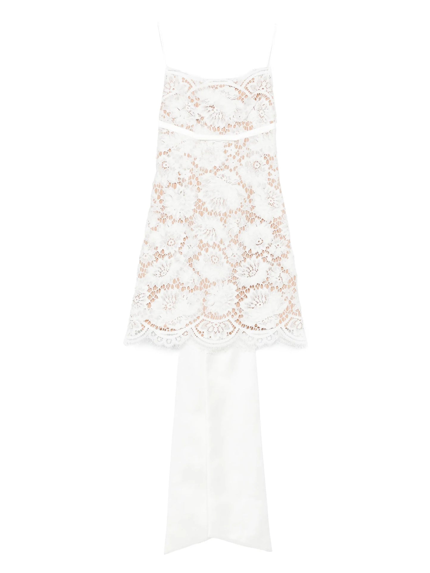 lace scalloped-hem dress