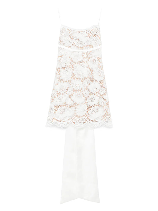 lace scalloped-hem dress