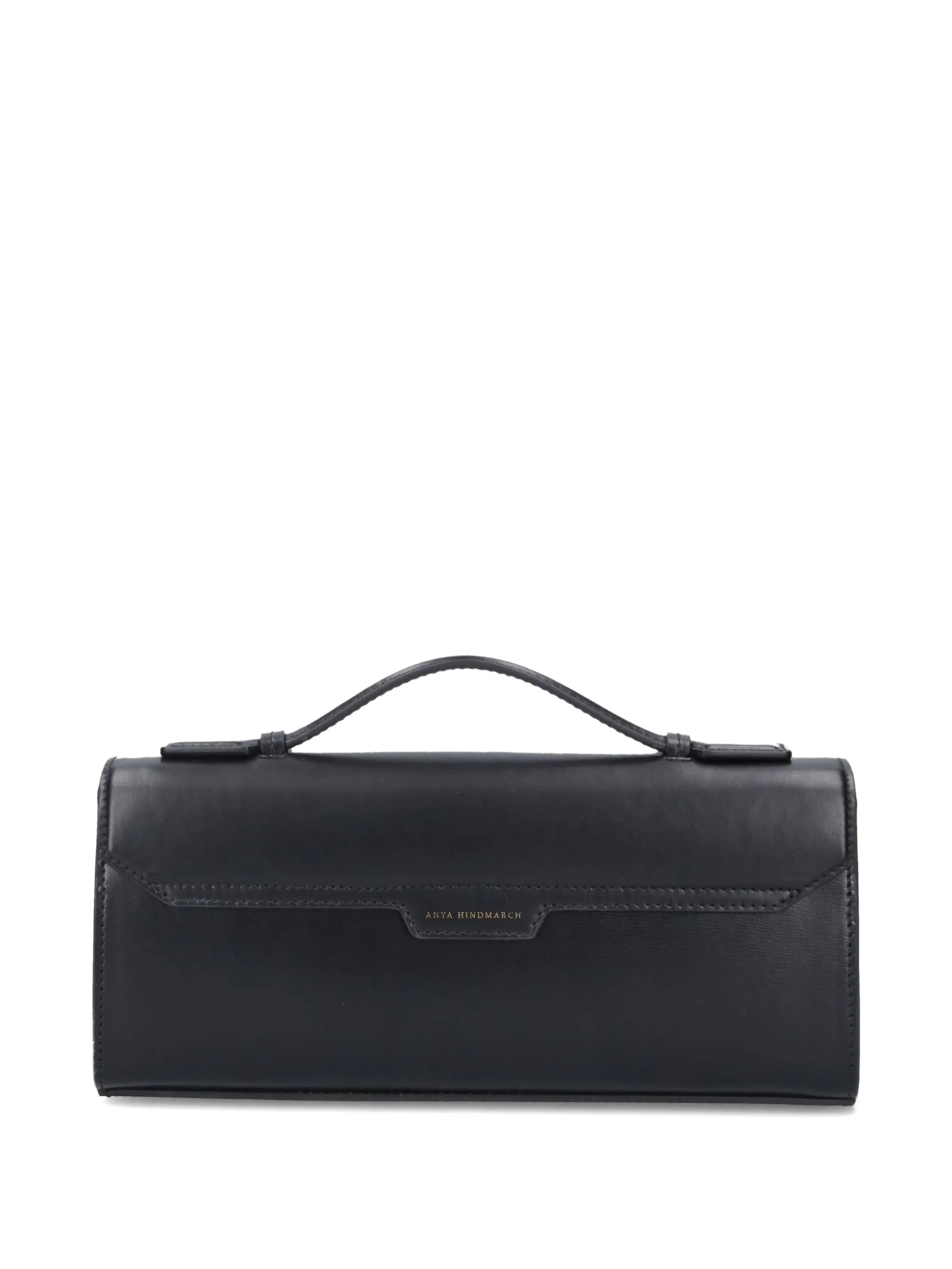 Mortimer calf leather clutch bag in black