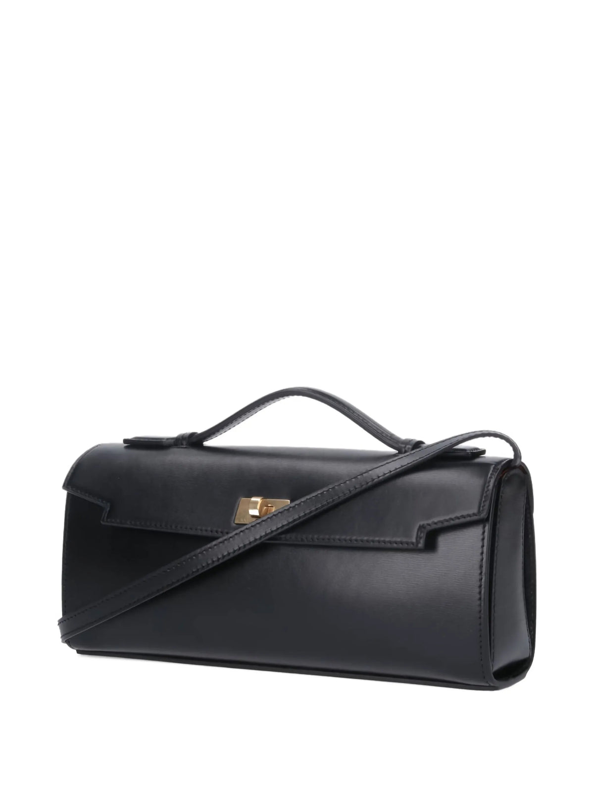 Mortimer calf leather clutch bag in black