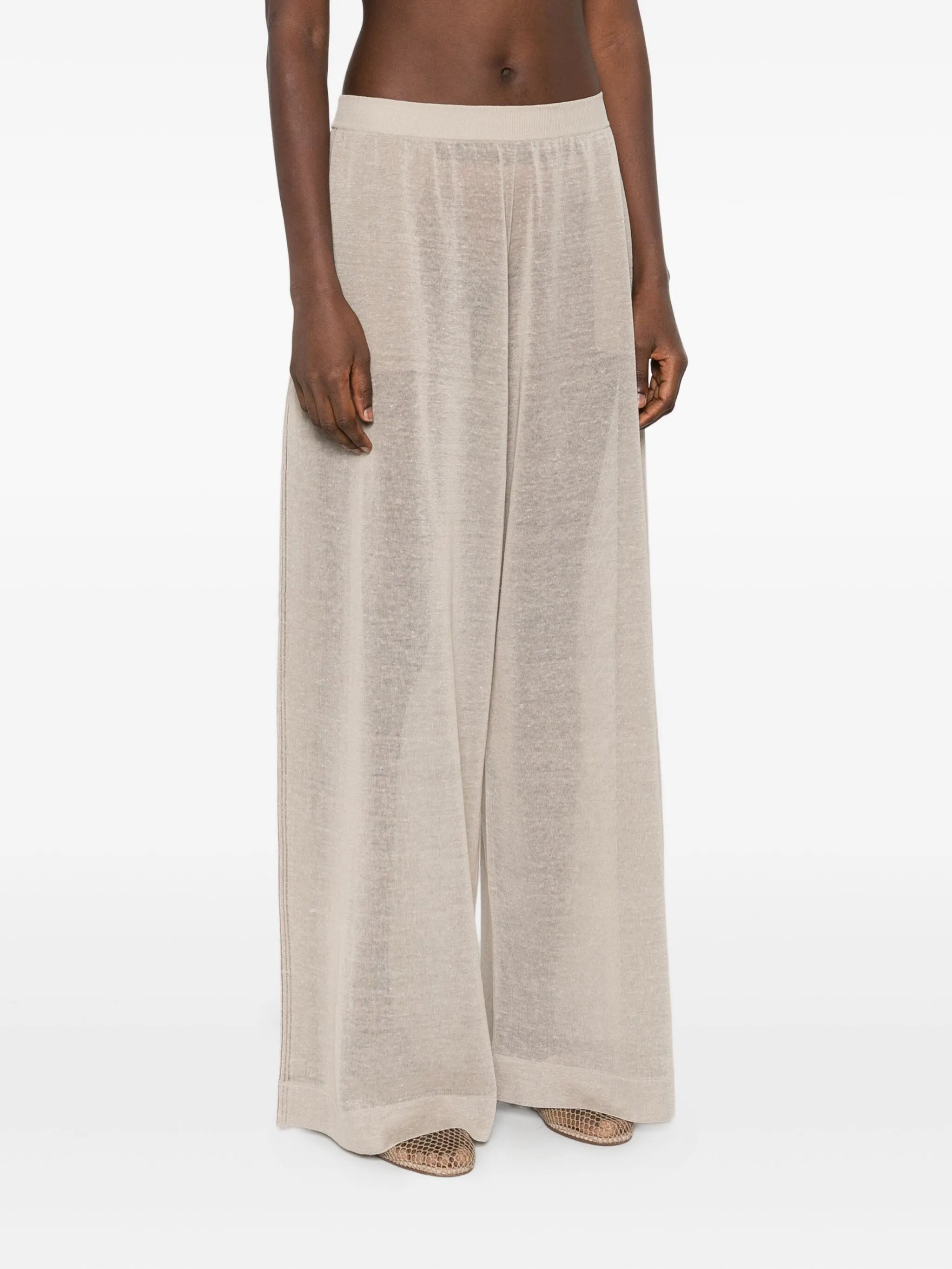 fluid silk linen trousers