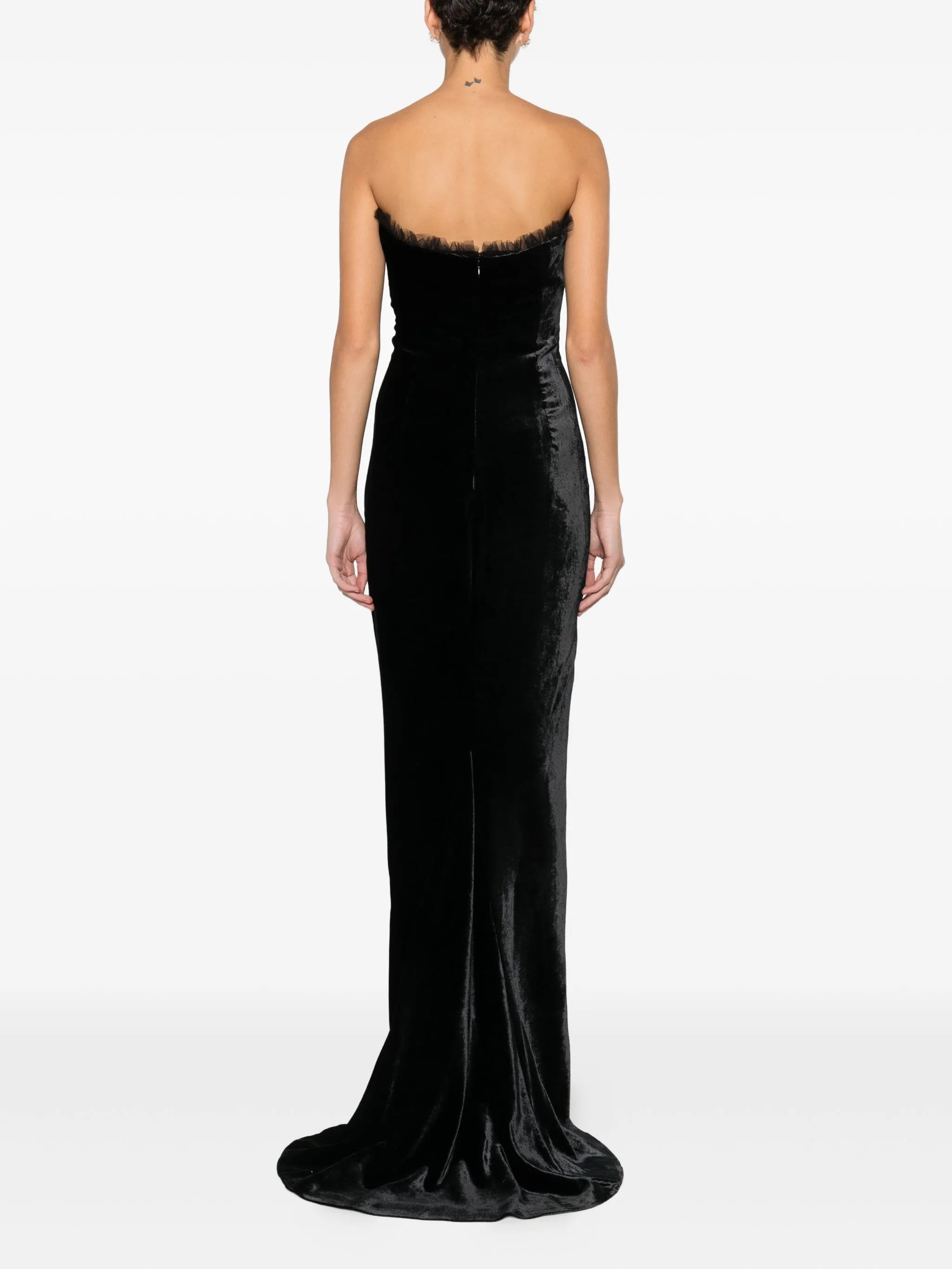 bow-detail velvet gown