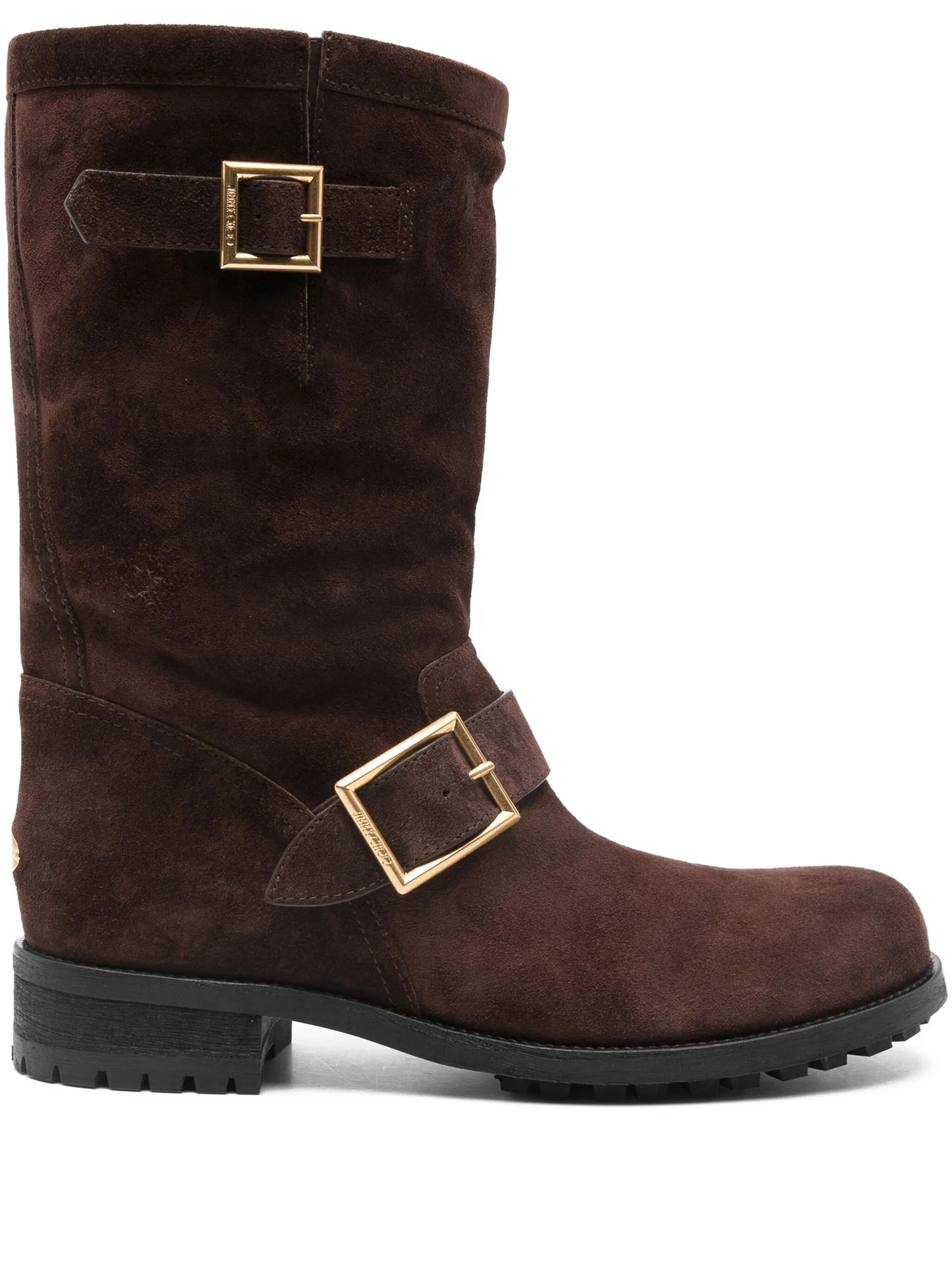 buckle biker suede boots