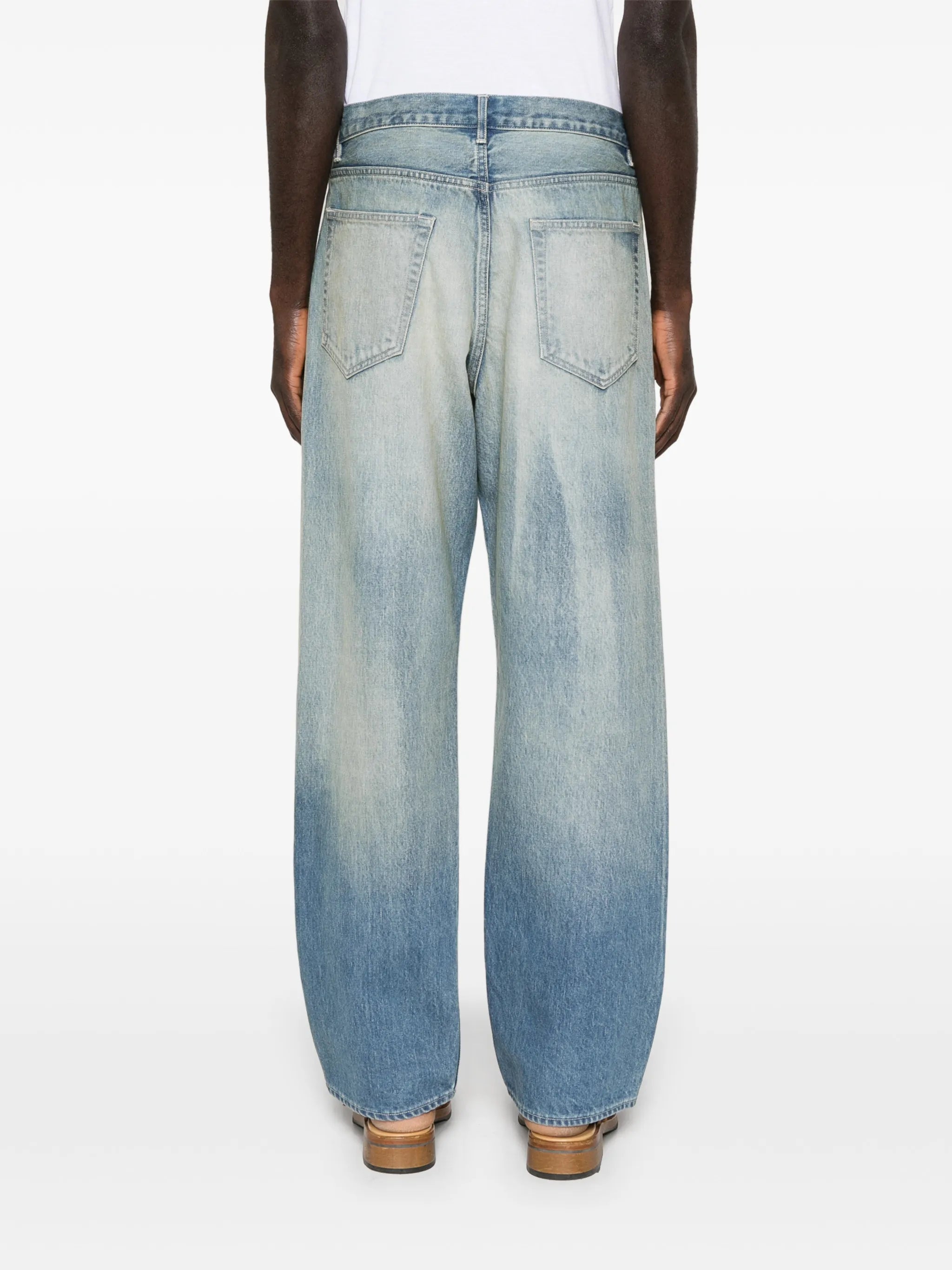 selvedge faded-wash jeans