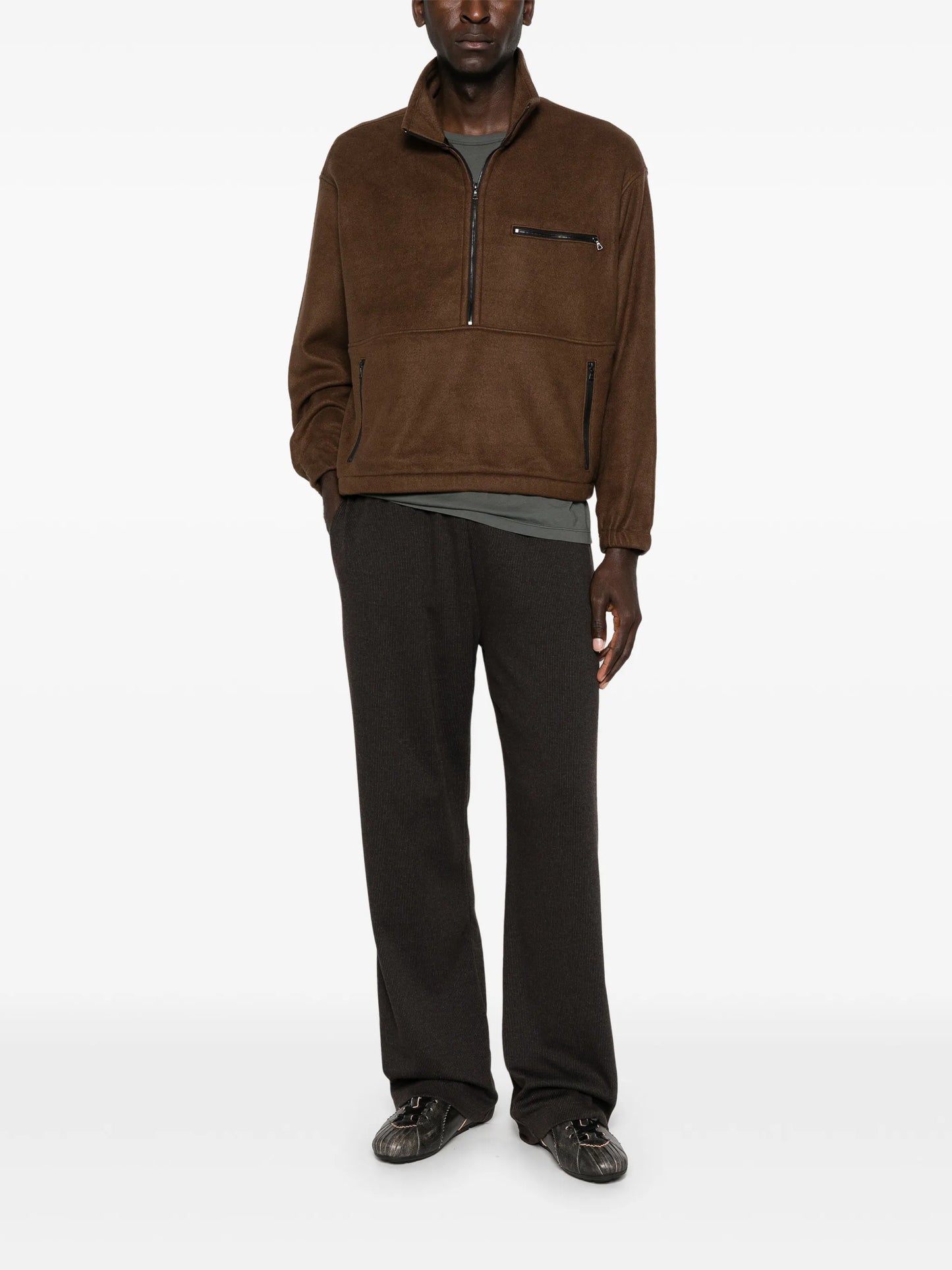 half-zip fleece sweatshirt