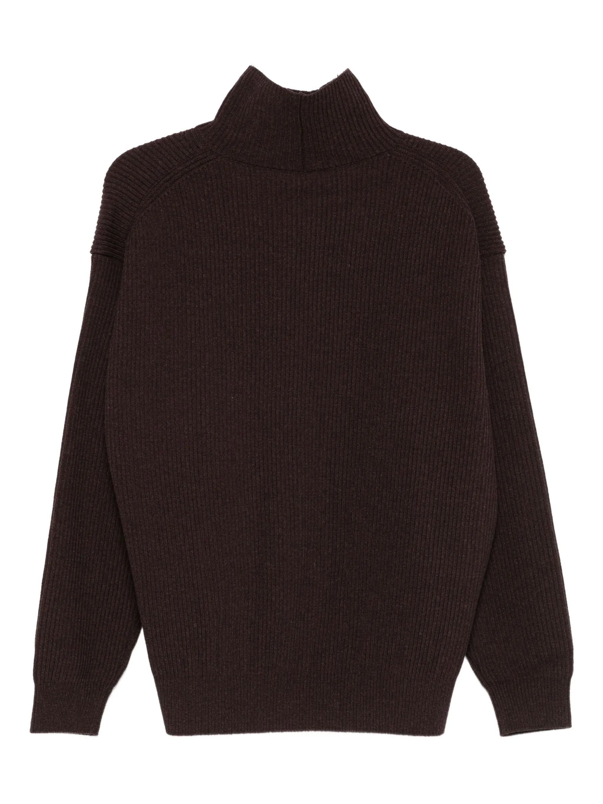 ribb-knit turtleneck sweater