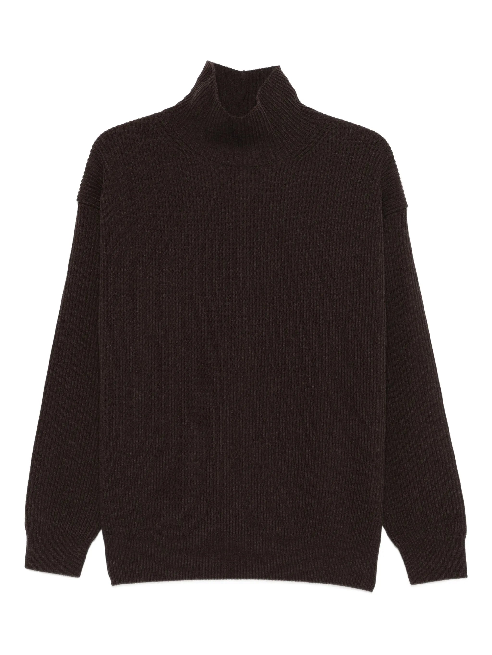 ribb-knit turtleneck sweater