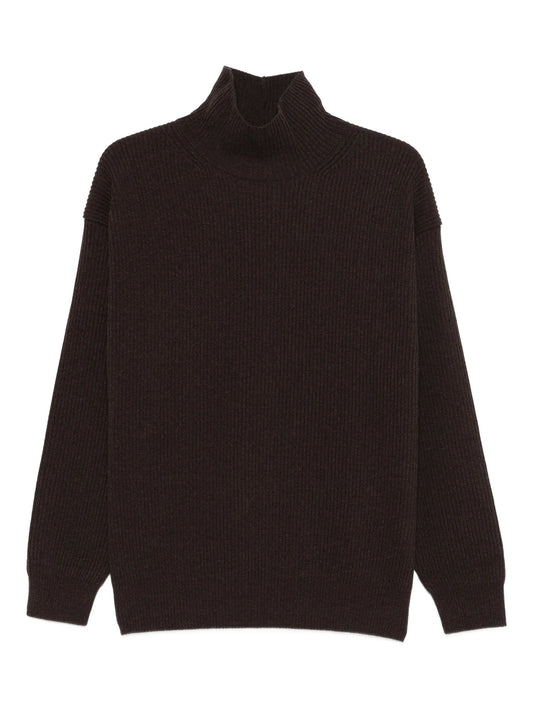 ribb-knit turtleneck sweater