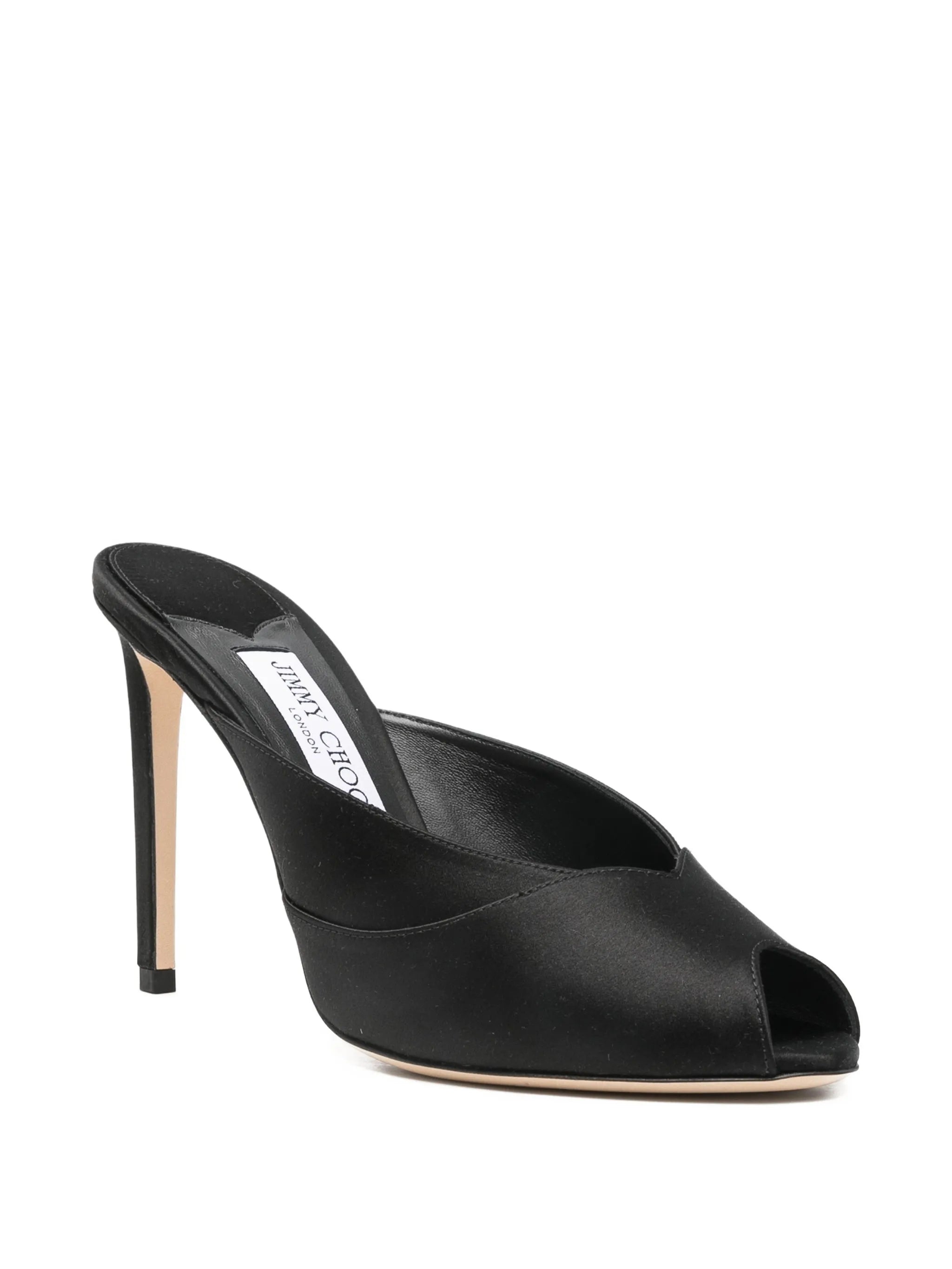 Brigitte peep-toe heeled mules
