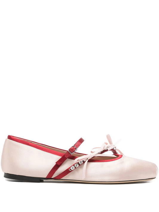 Loli satin bows ballerina flats
