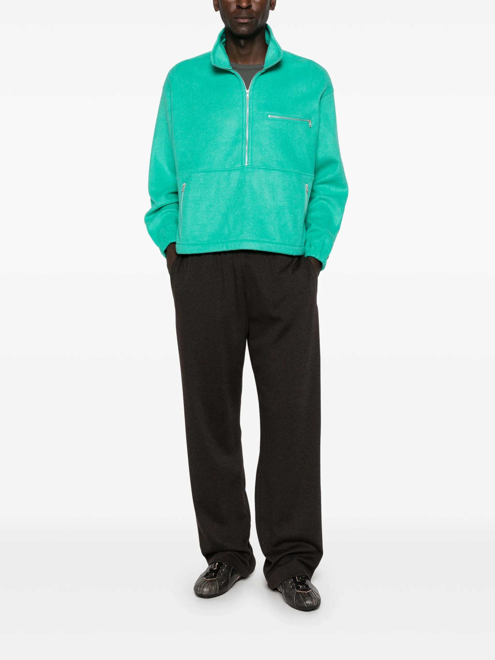 half-zip fleece sweatshirt