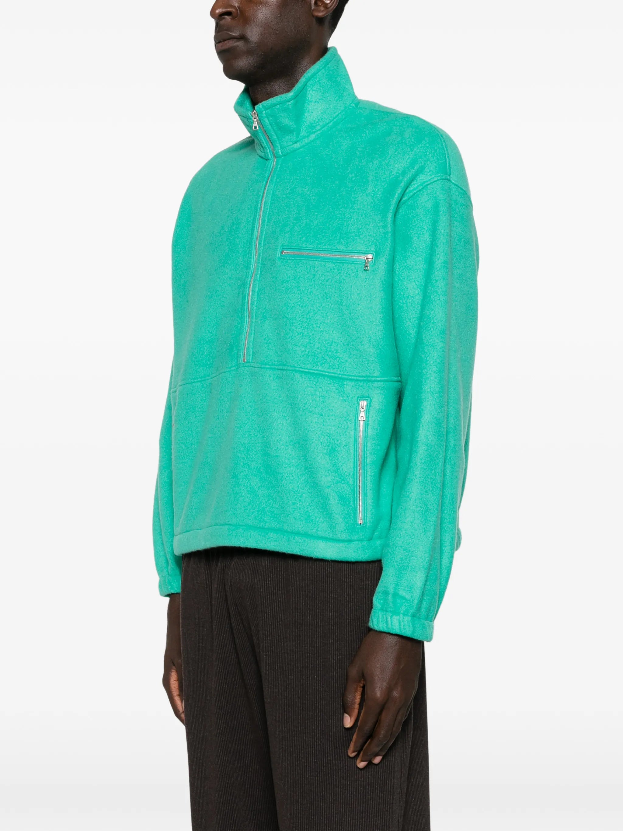 half-zip fleece sweatshirt
