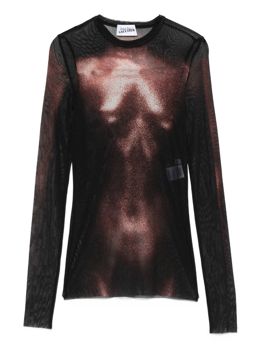 mesh body-print top