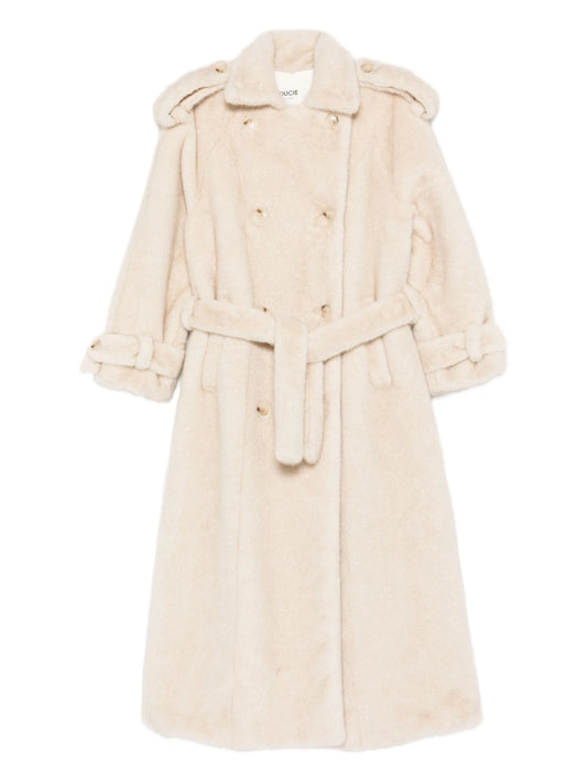 Thalia double-breasted faux fur coat