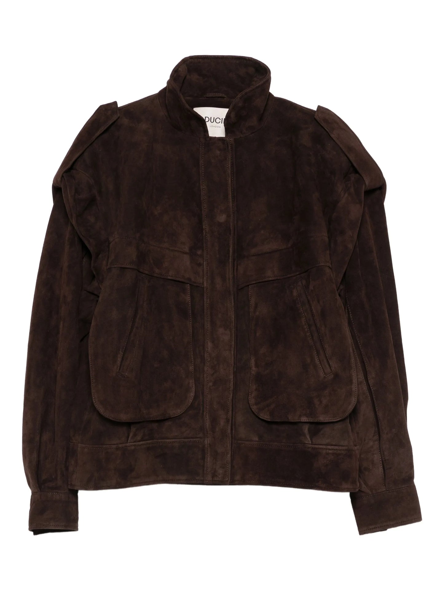 stud-fastening suede jacket